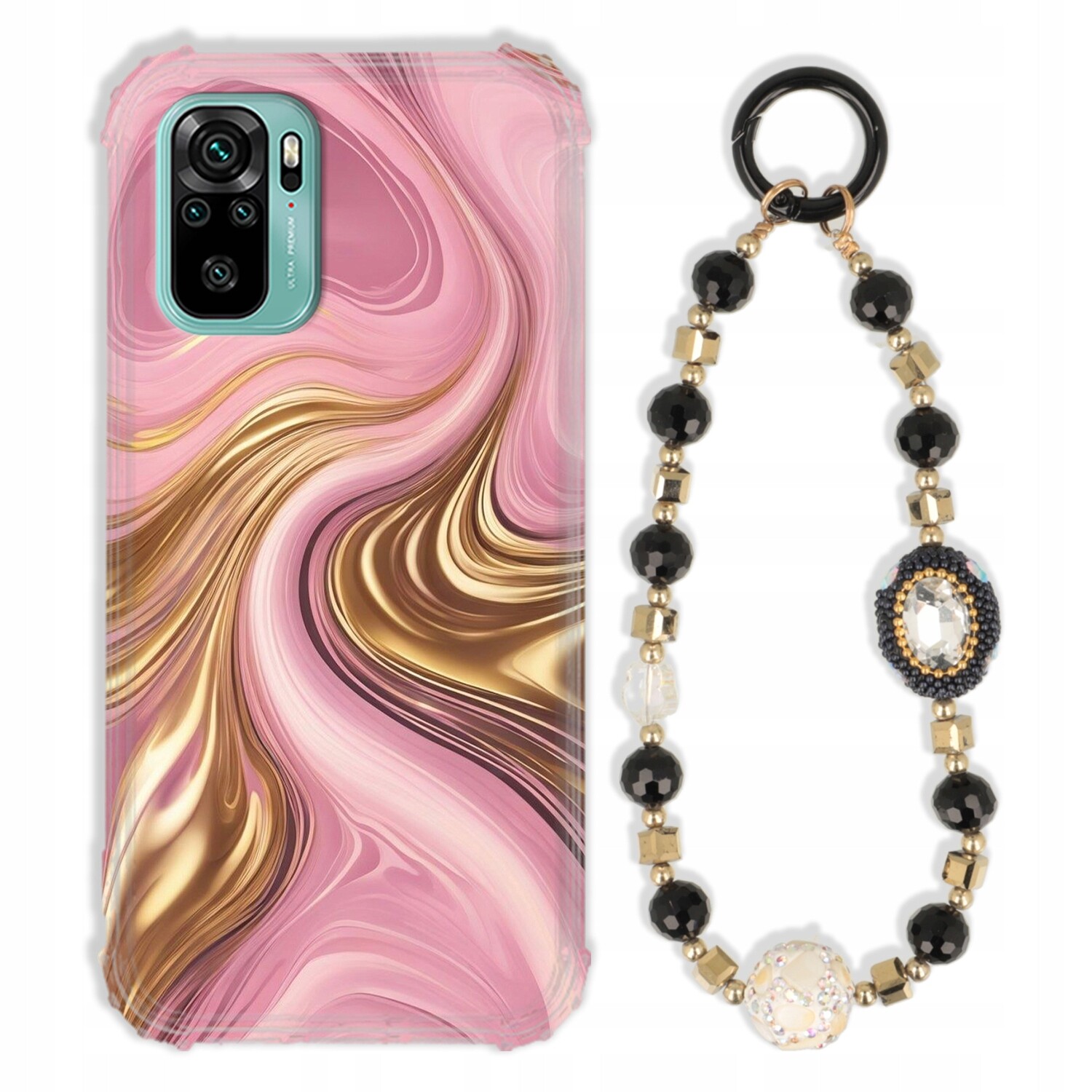 Pouzdro Pro Xiaomi Redmi Note 10 Antishock Zirkony Černozlaté|pevné|pevné