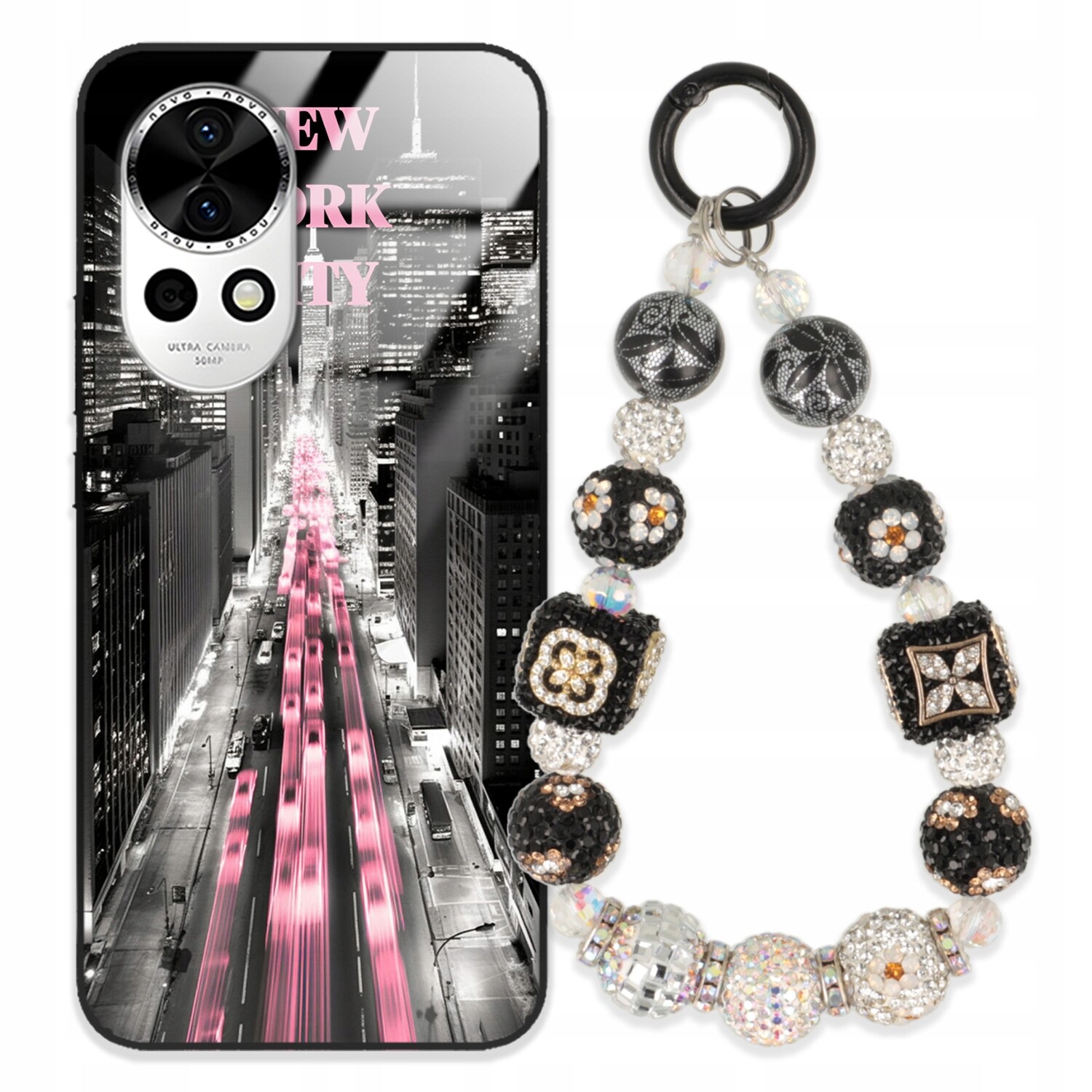 Pouzdro Pro Huawei Nova 12 Glass Přívěsek Na Klíče Elegantní Kryt Premium Vzory