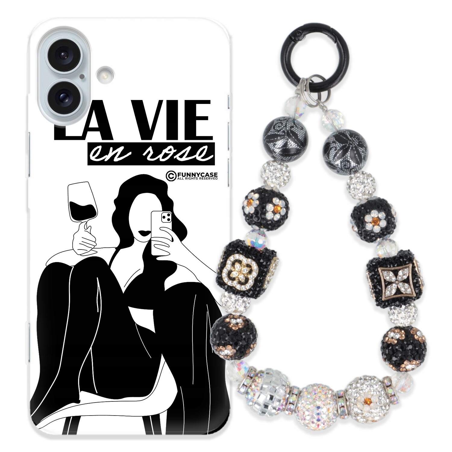 Pouzdro Pro Samsung S25 Edge Skleněné Umění Přívěsek Na Klíče Na Klíče Zirkony Wz