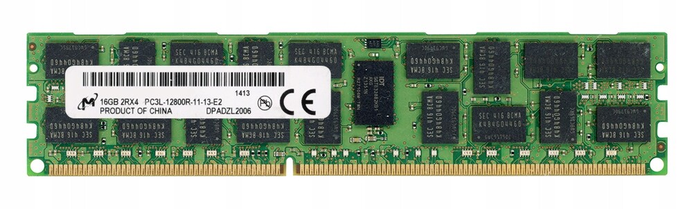 Micron 16GB DDR3 2Rx4 1600MHz PC3L-1200R Reg Ecc