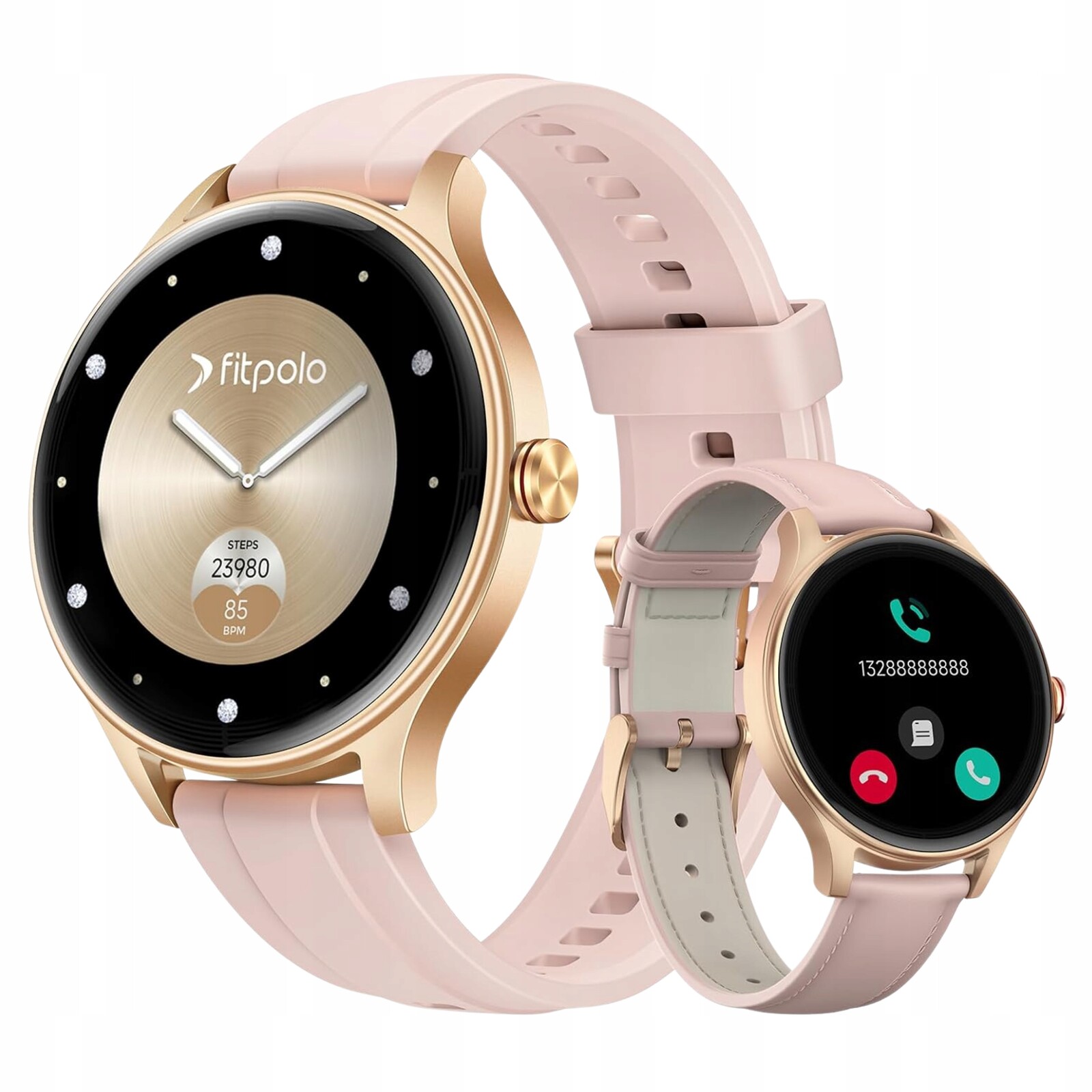 Dámské sportovní hodinky Amoled Měření srdečního tepu/spánku, Kompatibilní s Android/iOS