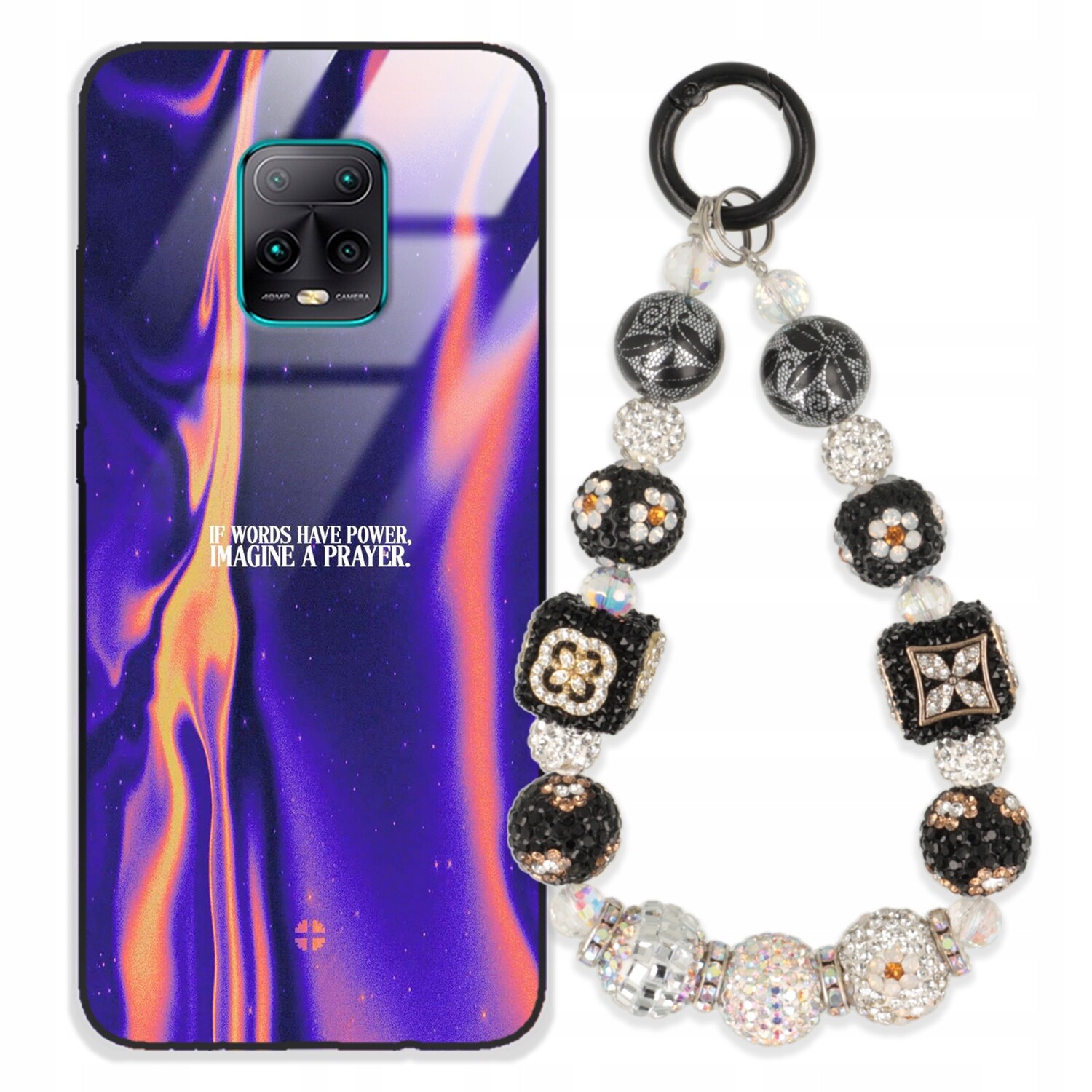 Pouzdro Pro Xiaomi Redmi 10X 5G Glass Přívěsek Na Klíče Elegantní Kryt Premium Wz