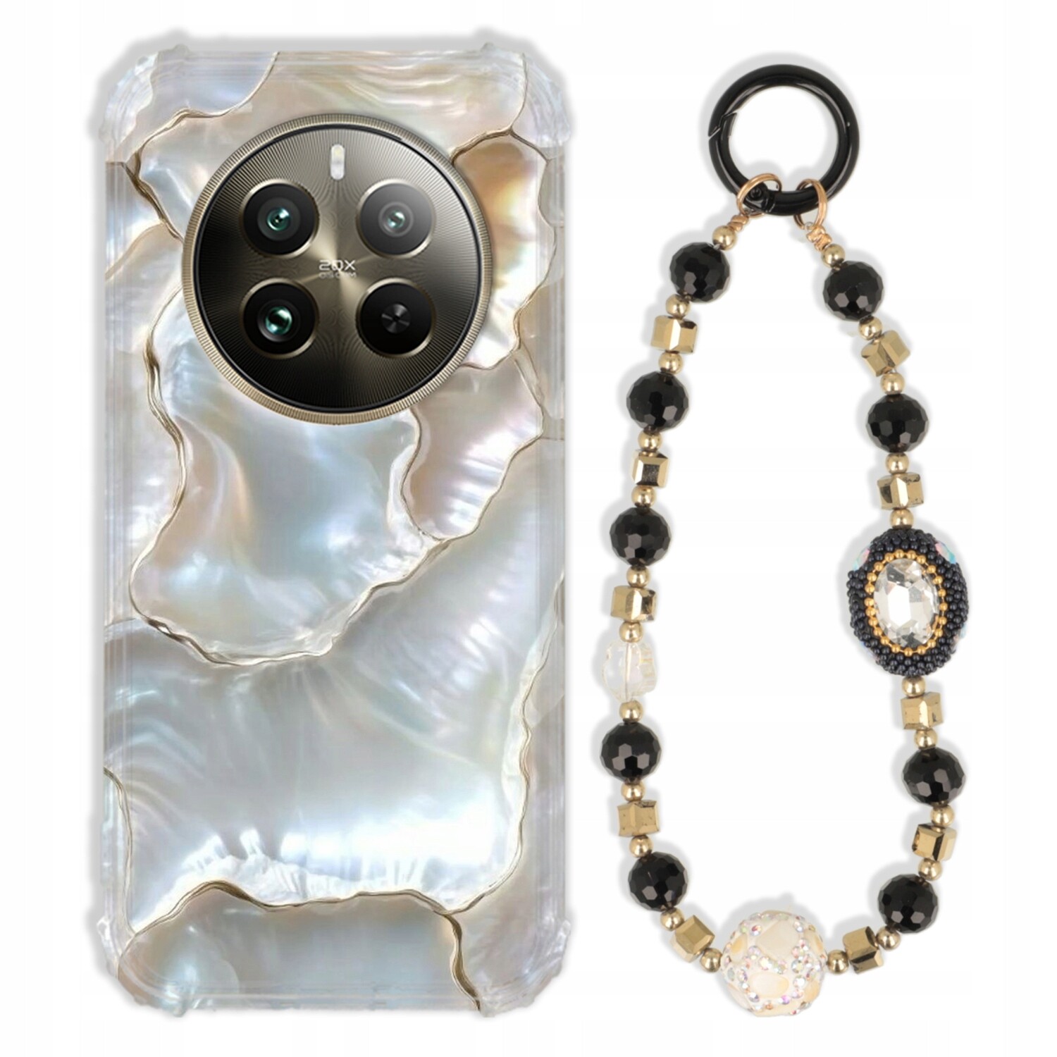 Pouzdro Pro Realme 12 Pro Plus Antishock Zirkony Černo Zlaté|odolné|silné