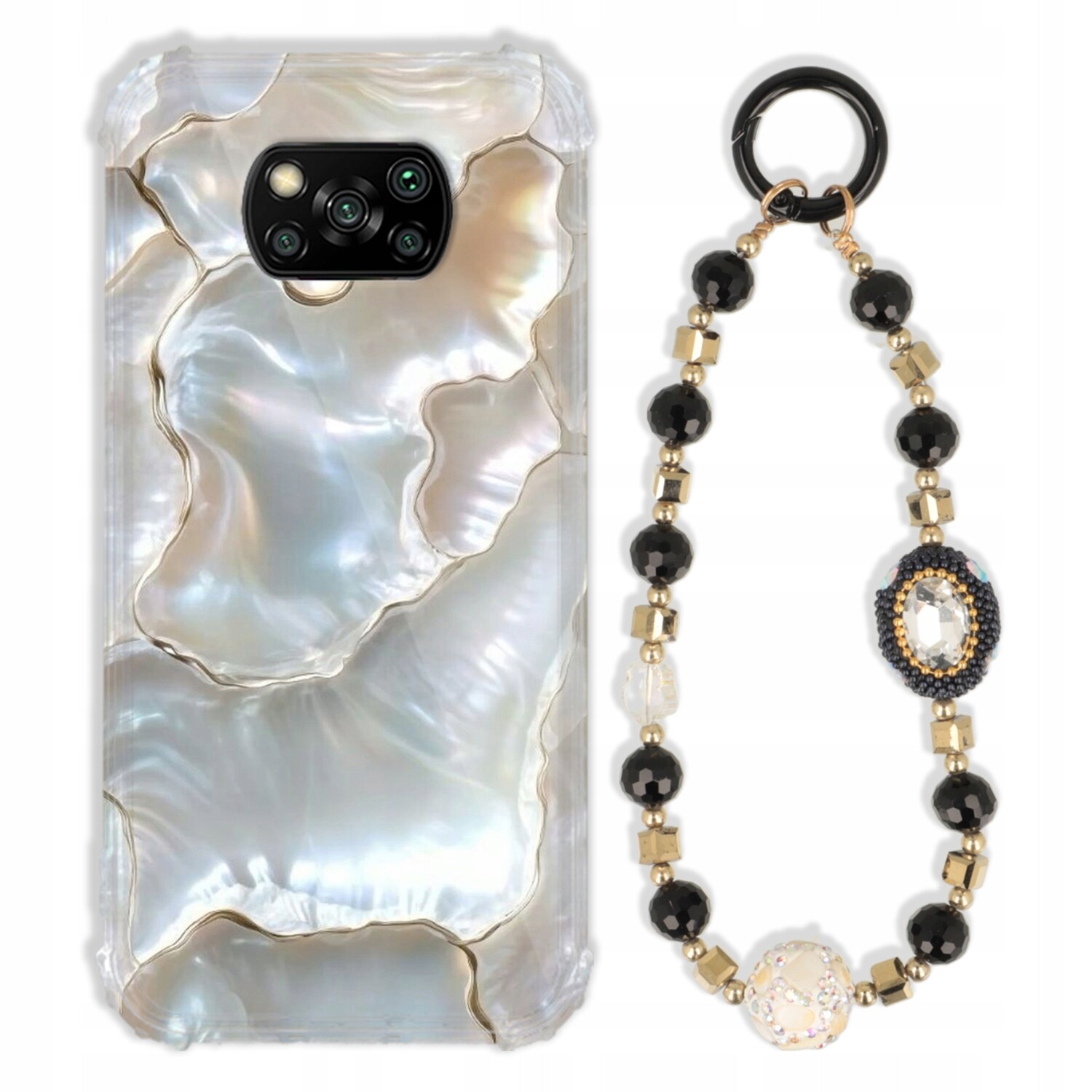 Pouzdro Pro Xiaomi Poco X3 Antishock Zirkony Černo Zlaté Odolné| Silné