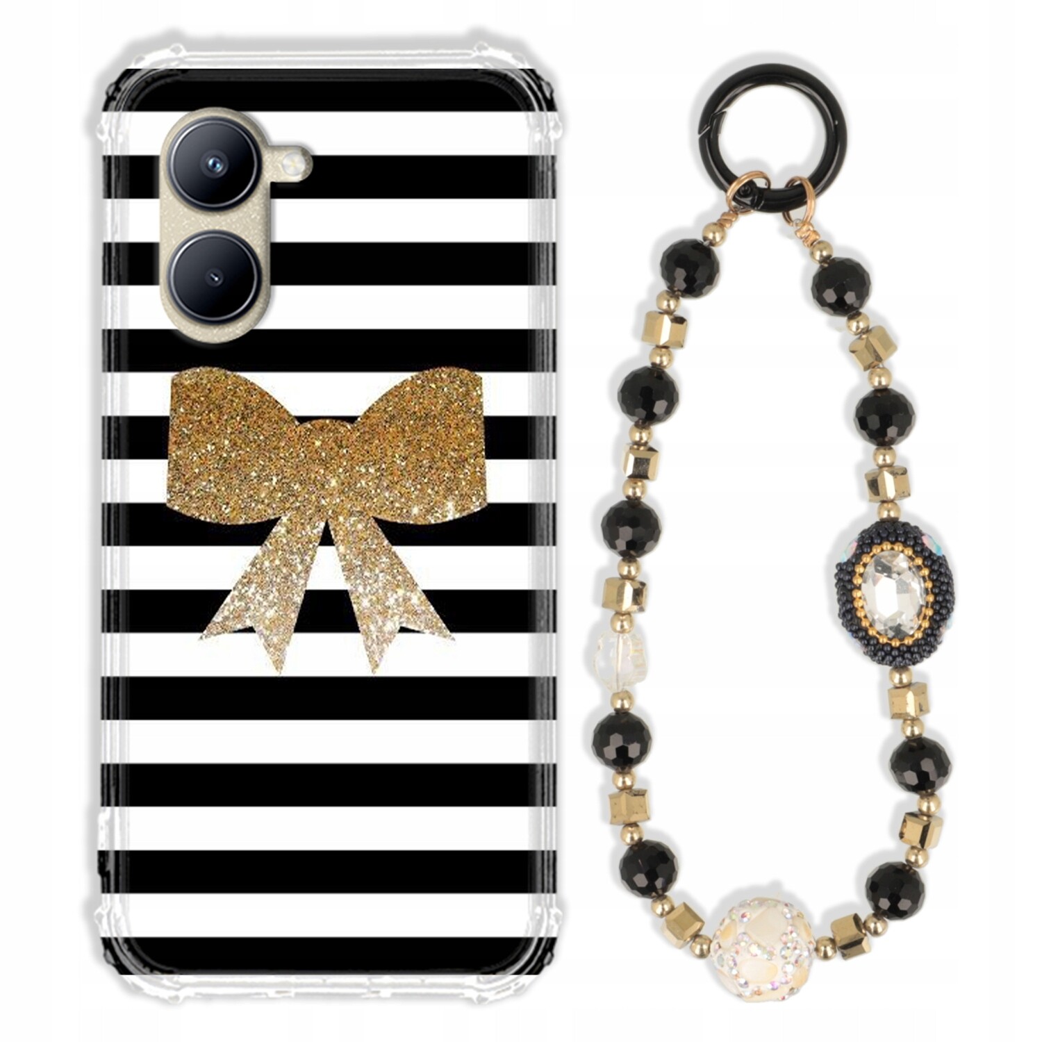 Pouzdro Pro Realme C33 Case Antishock Zirkony Černo Zlaté Odolné|pevné