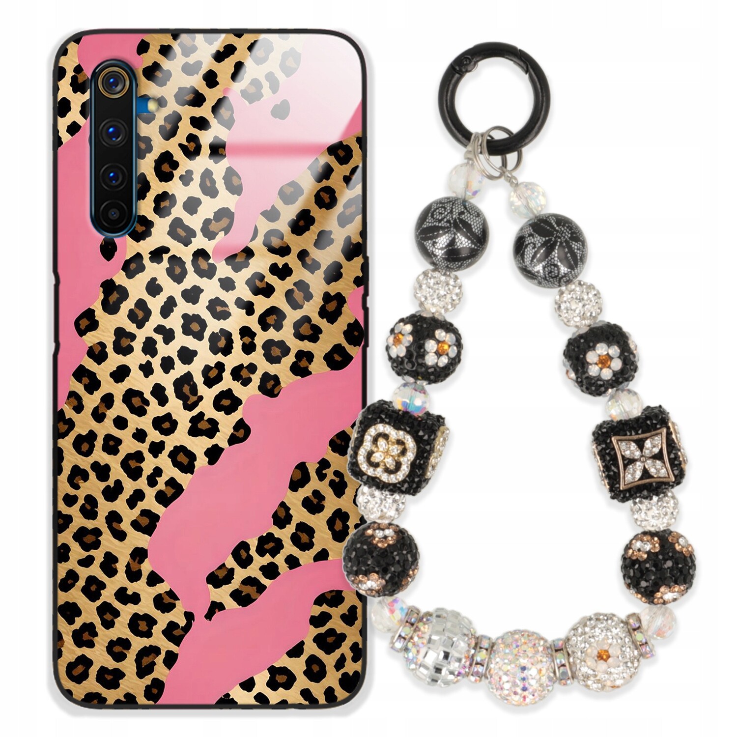 Pouzdro Pro Realme 6 Pro Glass Přívěsek Na Klíče Elegantní Kryt Premium Vzory