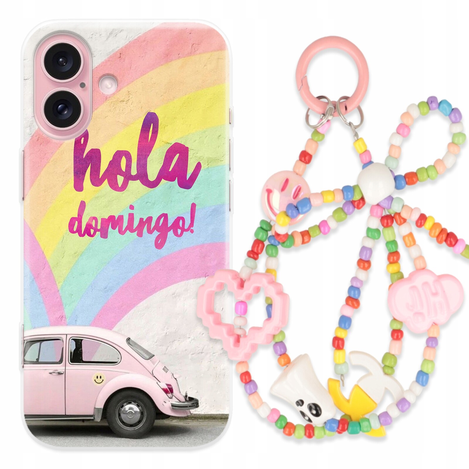 Pouzdro pro iPhone 16 Case Roztomilý Přívěsek Na Klíče| Sada| Pozitivní dívčí vzory