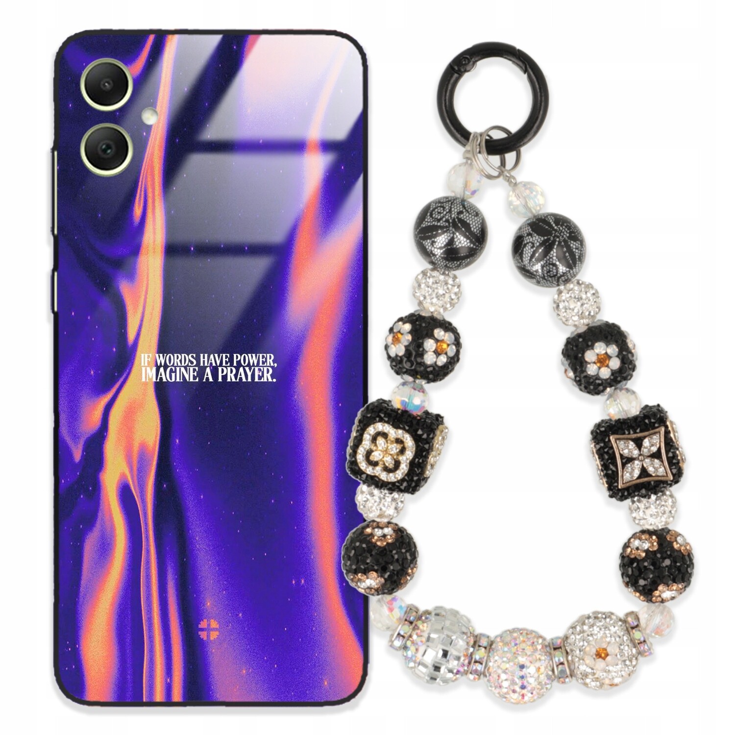 Pouzdro Pro Samsung A05 4G Glass Přívěsek Na Klíče Elegantní Kryt Premium Vzory