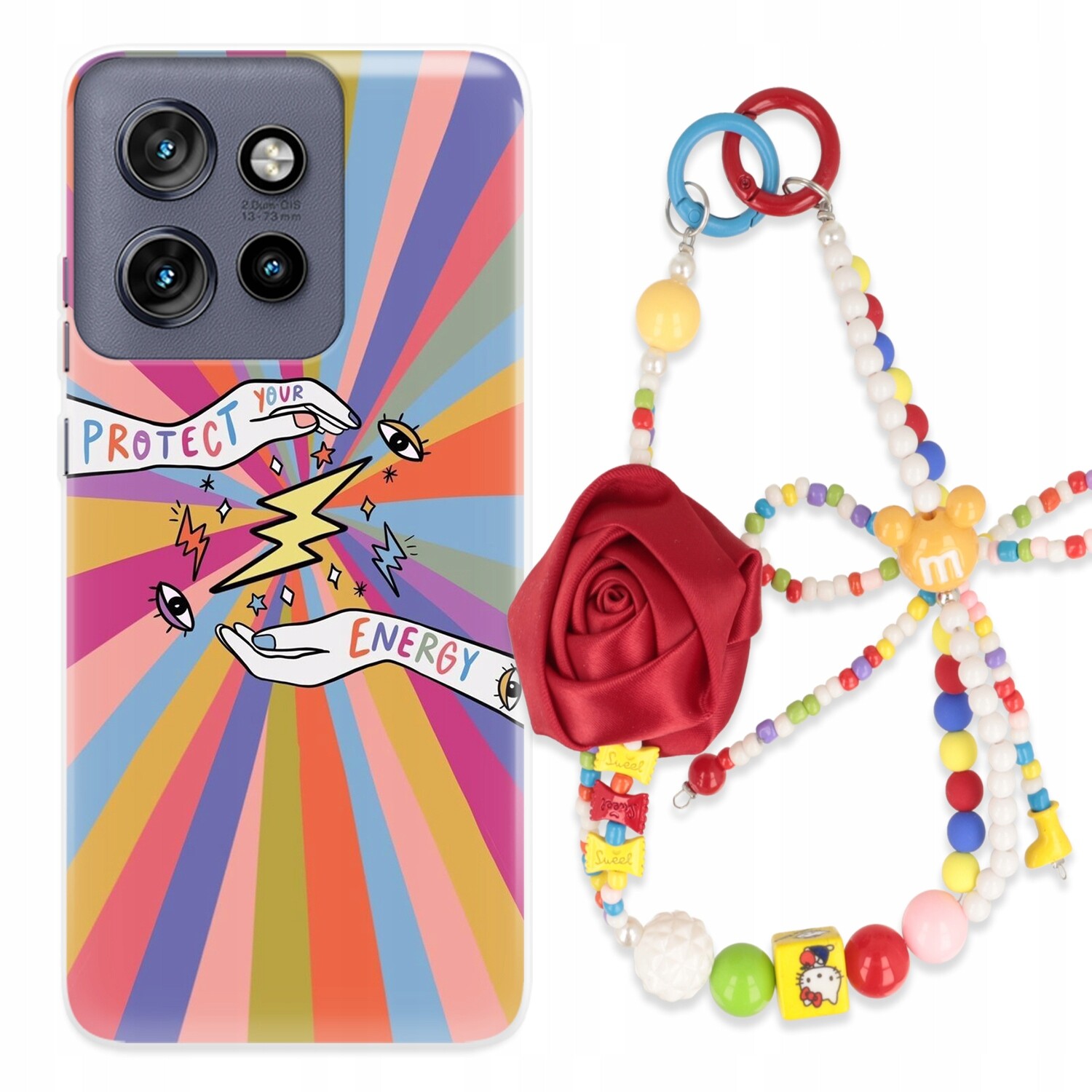 Pouzdro pro Motorola Edge 50 Neo Kryt| Přívěsek Korale+ Růže| Happy Soul