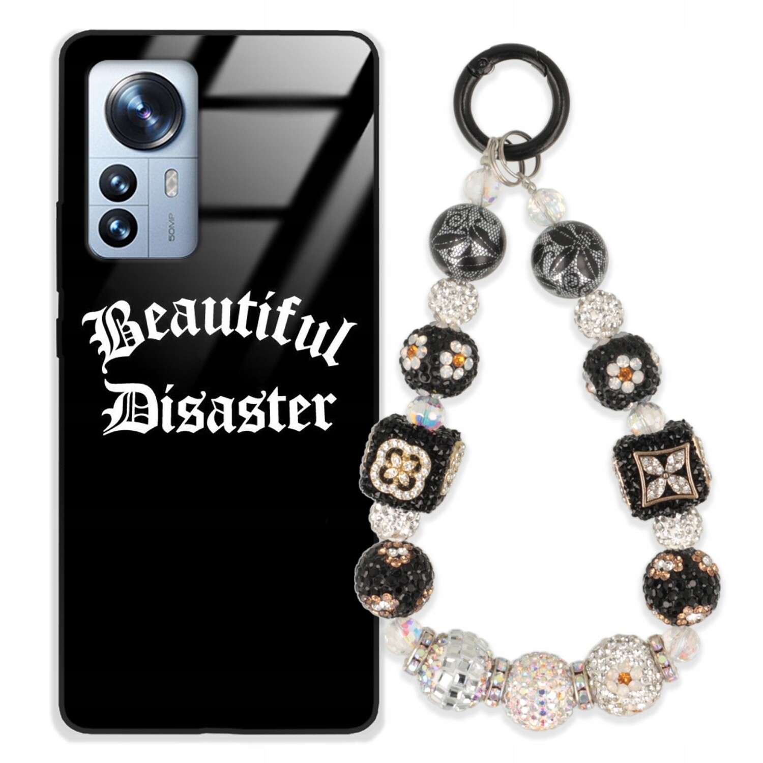 Pouzdro Pro Xiaomi 12 Pro Glass Přívěsek Na Klíče Elegantní Kryt Premium Vzory