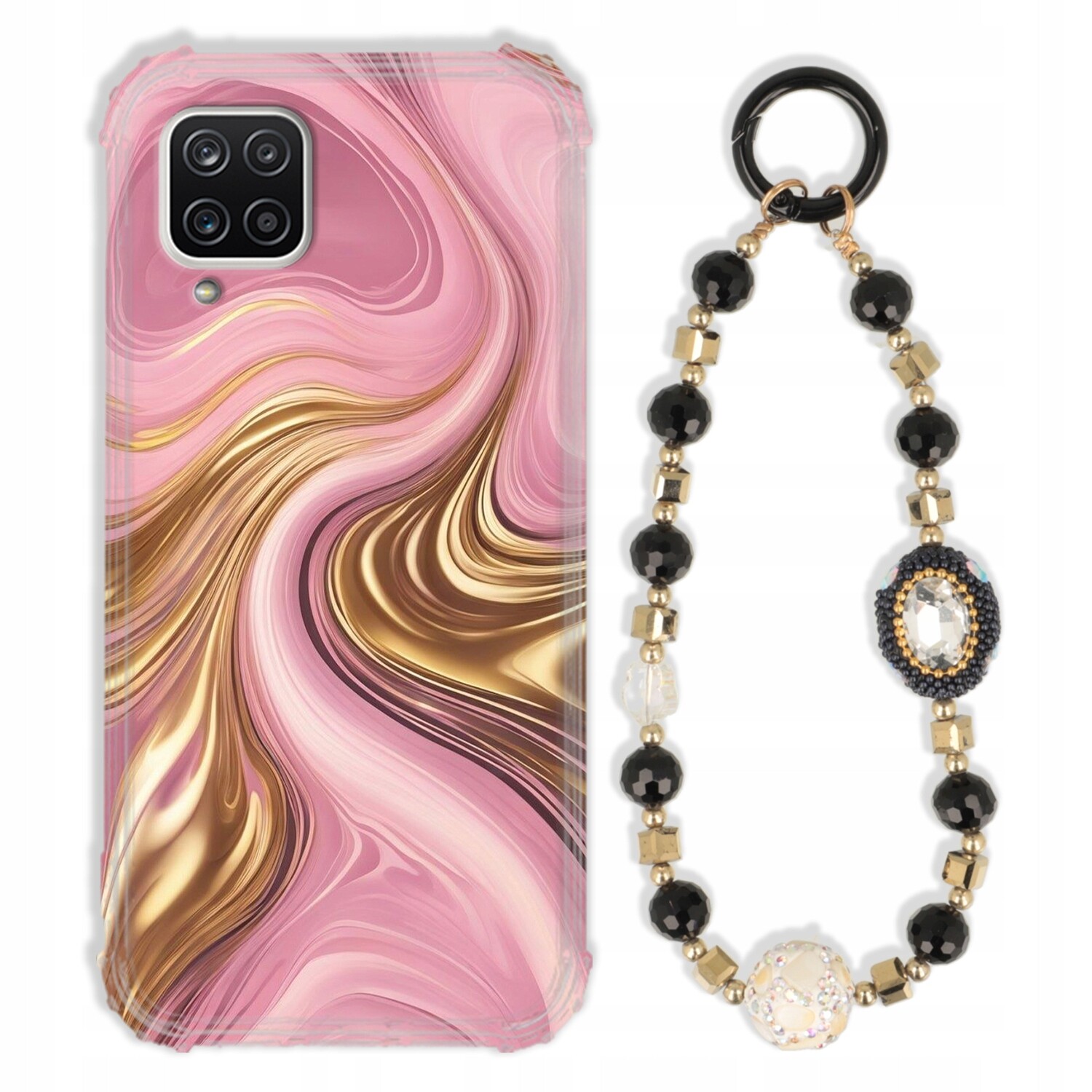 Pouzdro Pro Samsung A12 Case Antishock Zirkony Černozlaté|odolné|silné