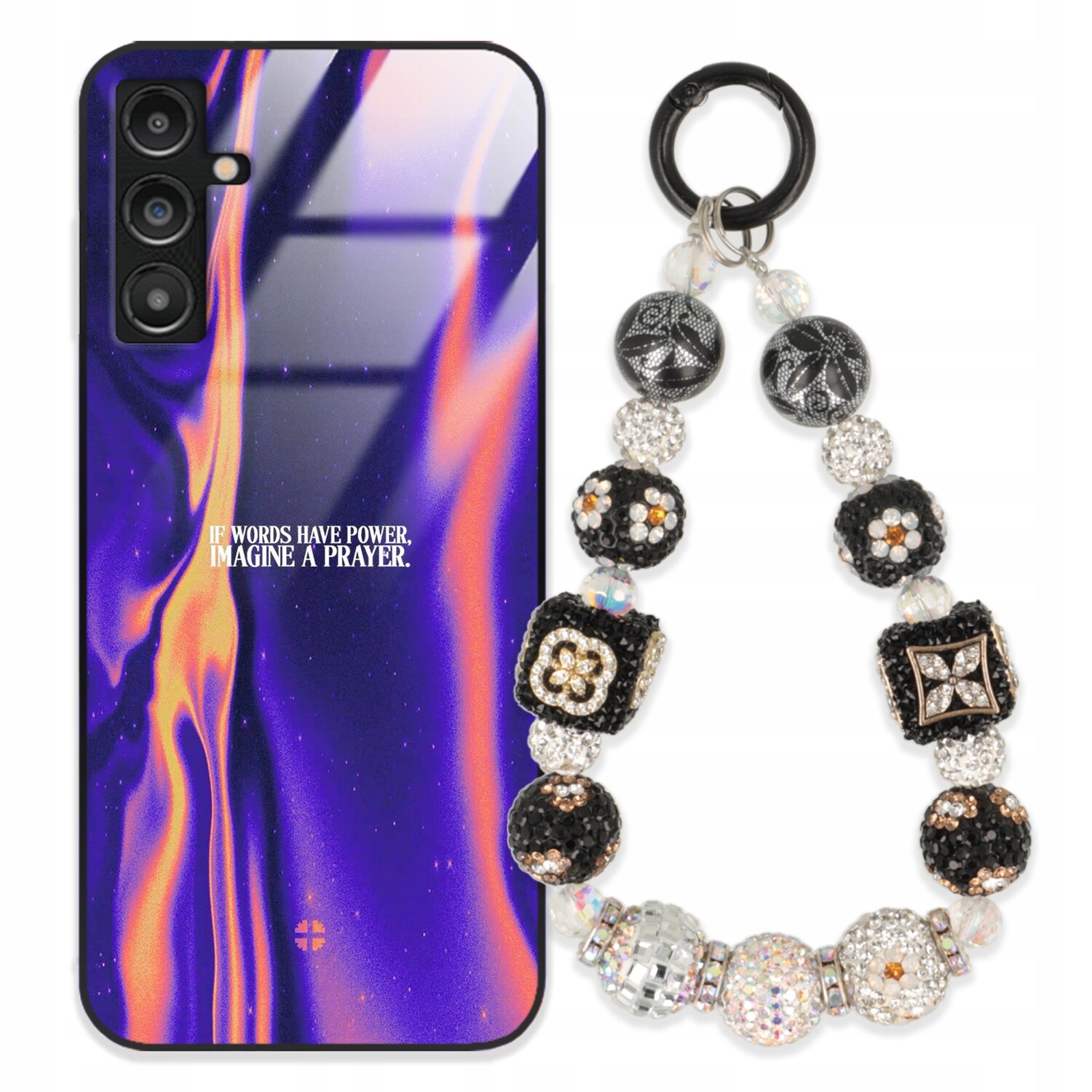 Pouzdro Pro Samsung A14 5G Glass Přívěsek Na Klíče Elegantní Kryt Premium Vzory