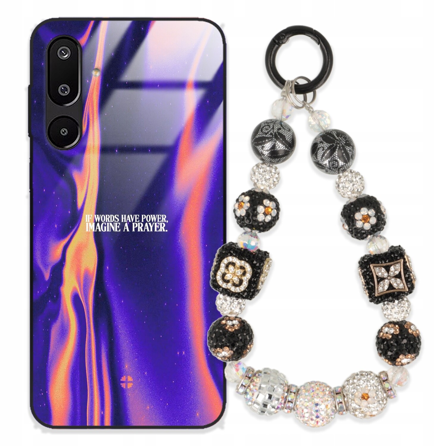 Pouzdro Pro Samsung M16 5G Glass Přívěsek Na Klíče Elegantní Kryt Premium Vzory