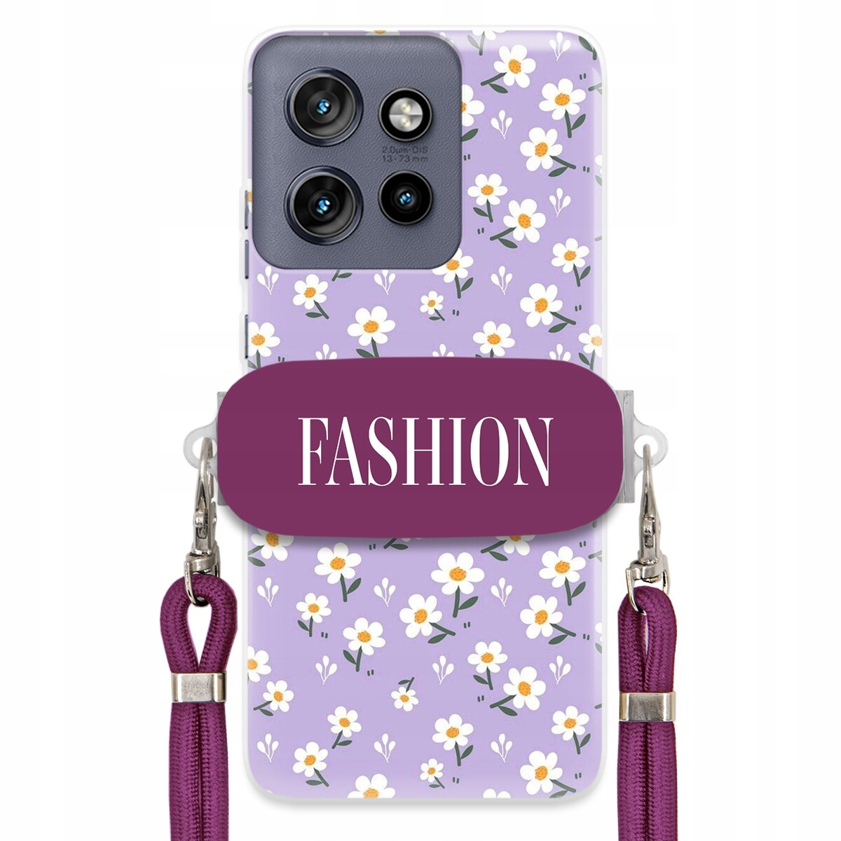 Pouzdro Pro Motorola Edge 50 Neo Fashion Květiny Jaro Držák Na Šňůrku Fialová