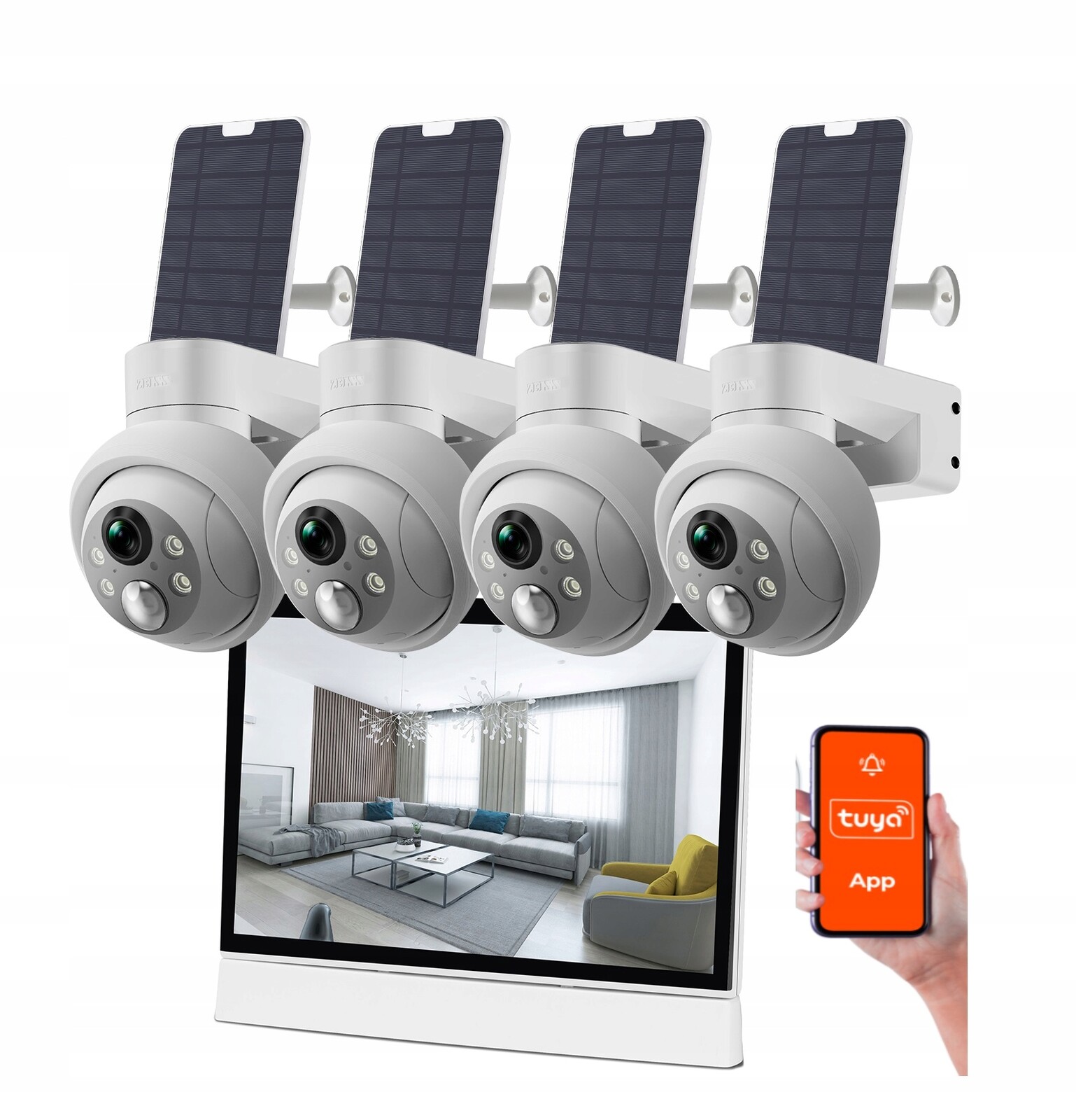 Sada solárních wifi kamer na baterie s 7palcovou dotykovou obrazovkou