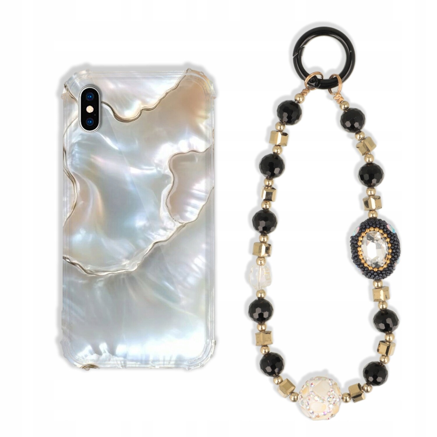 Pouzdro Pro Iphone Xs Pouzdro Antishock Zirkony Černo Zlaté Odolné| Silné