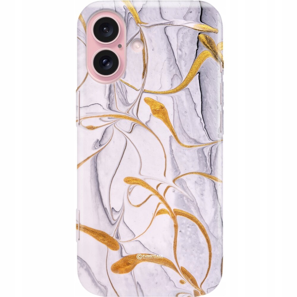 Pouzdro Pro Iphone 16 Clear Ochranné Mramorové Víry Vzory