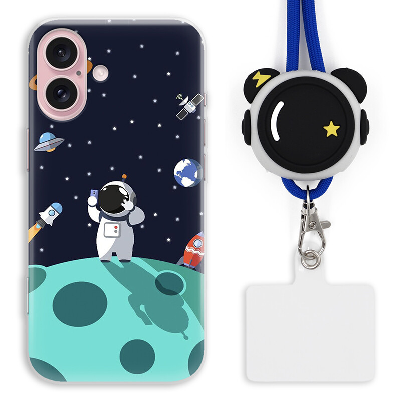 Pouzdro pro Iphone 16 Kryt Krytka pouzdra Astronauta Vesmír Space Top Vzory