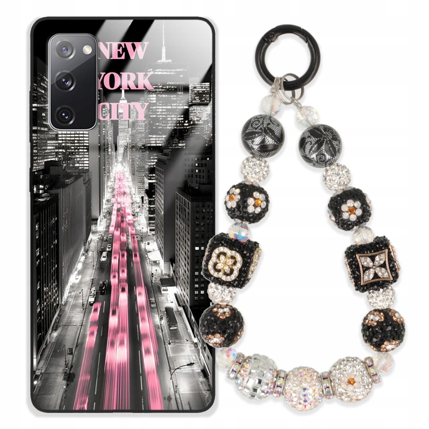 Pouzdro Pro Samsung S20FE Glass Přívěsek Na Klíče Elegantní Kryt Premium Vzory