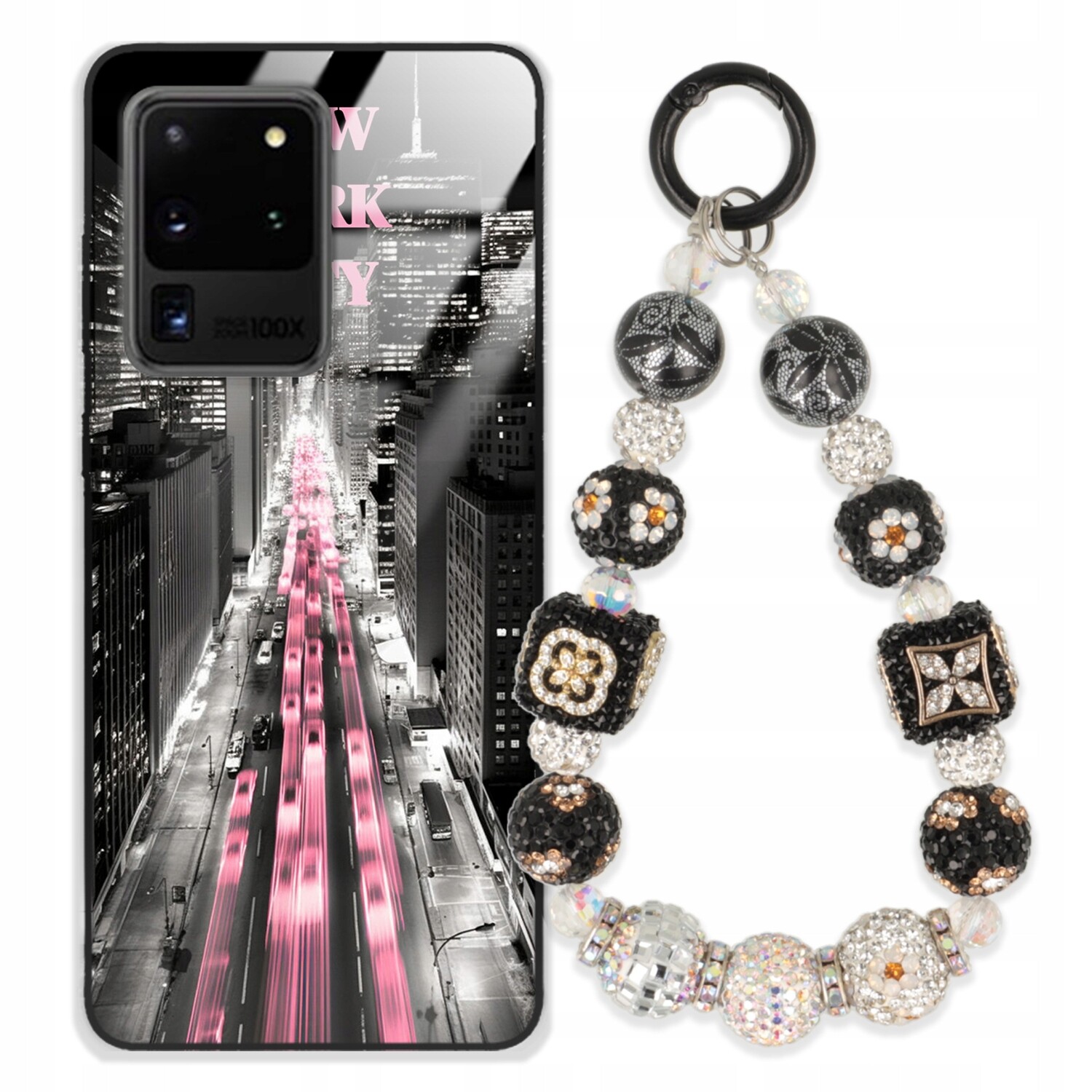 Pouzdro Pro Samsung S20 Ultra Glass Přívěsek Na Klíče Elegantní Kryt Premium Wz