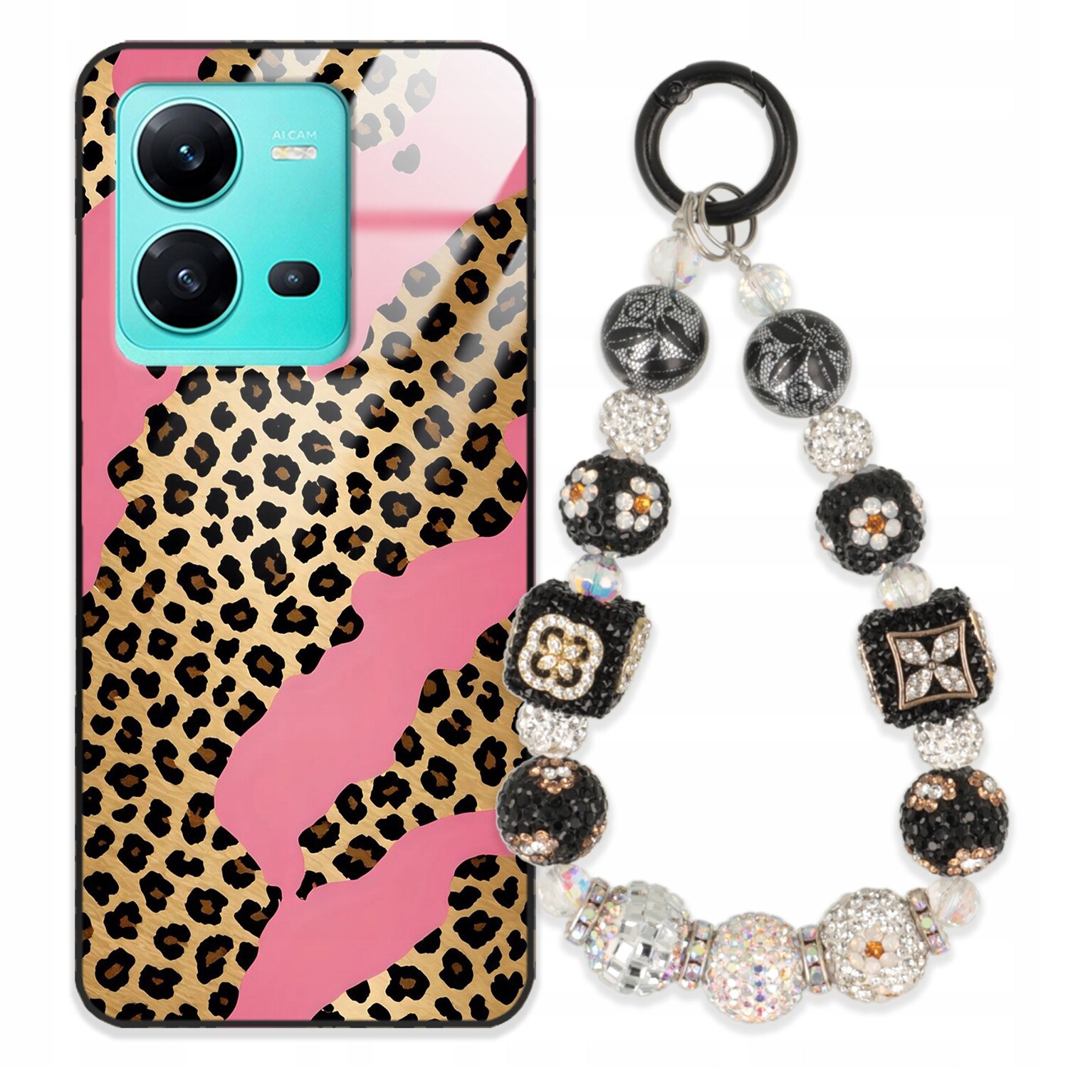 pouzdro na Vivo V25 5G Case Glass| Přívěsek Na Klíče Elegantní Kryt Premium Vzory