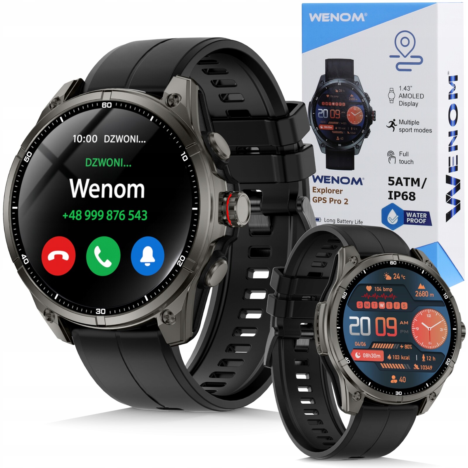 Chytré Hodinky Pánské Wenom Explorer Pro 2 Gps Amoled Vodotěsné 5ATM Sportovní