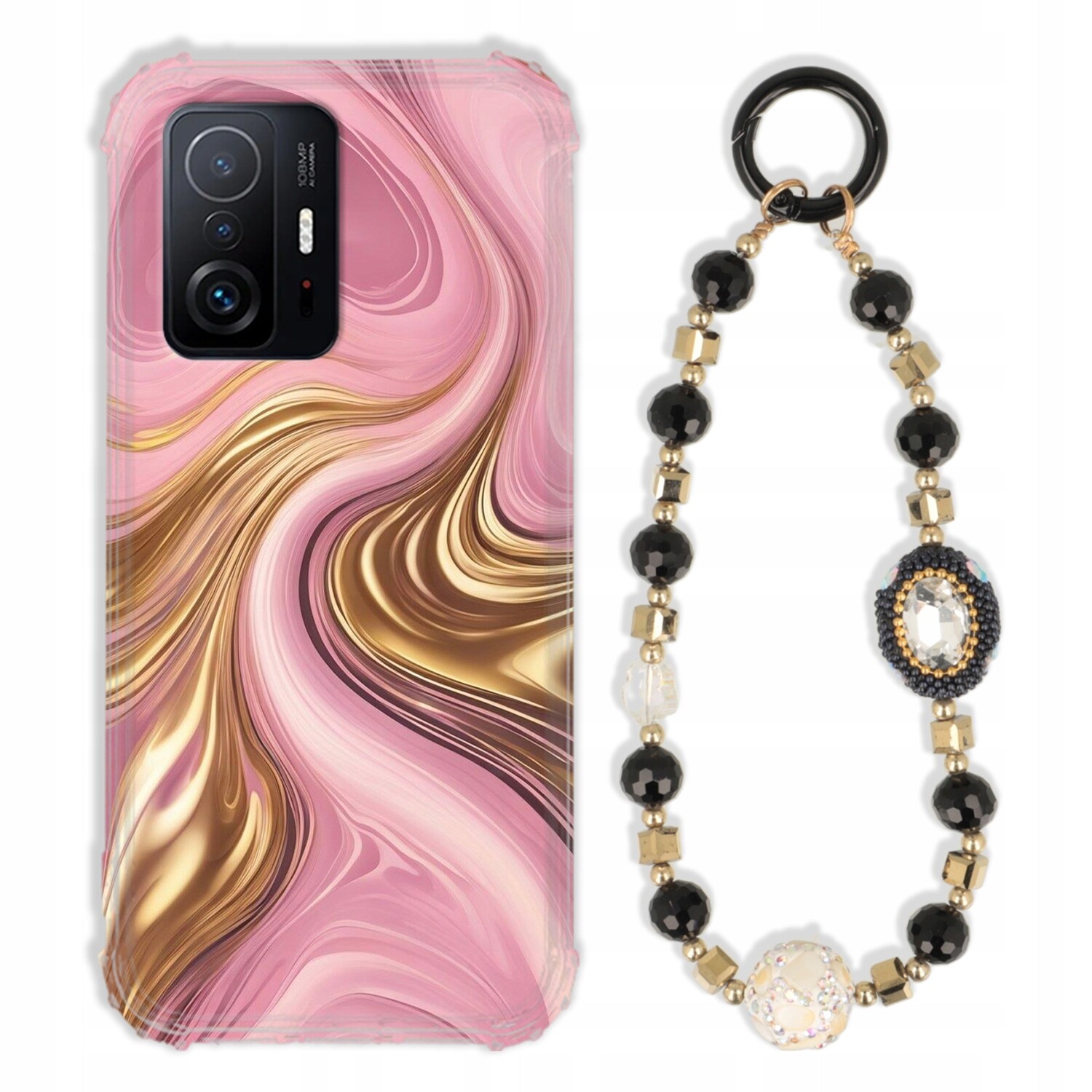 Pouzdro Pro Xiaomi Redmi 11T Pro 5G Antishock Zirkony Černo Zlaté|pevné|