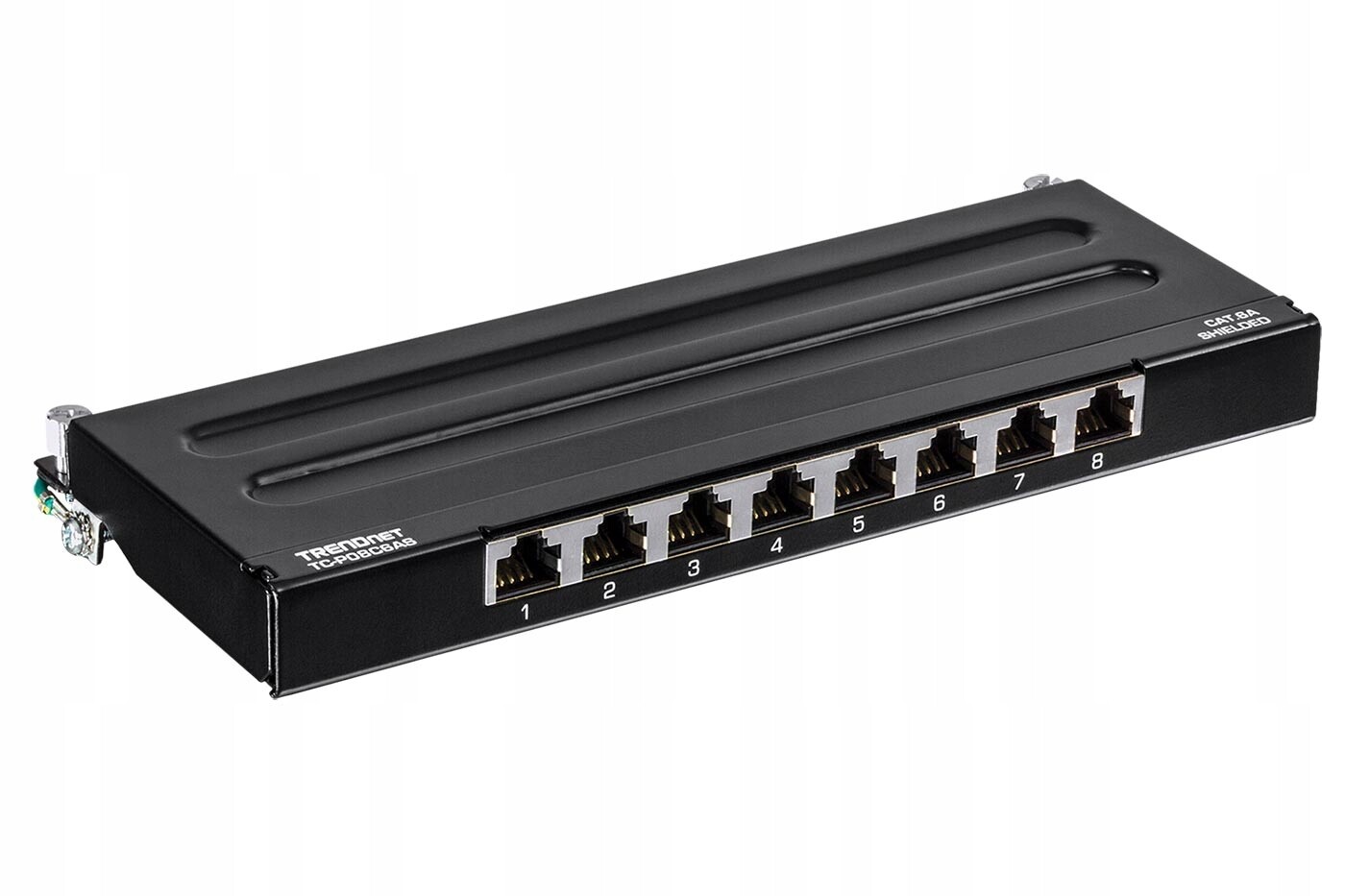 Trendnet Patchpanel kat. 6a Stp, 8 portů, černý, na stěnu (TC-P8C6AS)