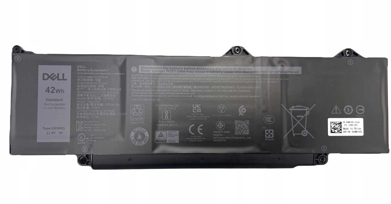 Originální Baterie Dell Type Grwkg 42WH Precision 3480 3490 3580 3590 HM1H5