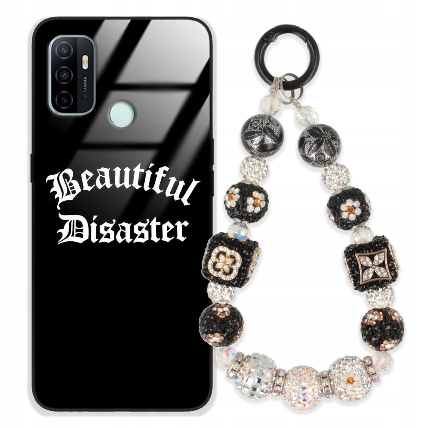 Pouzdro Pro Oppo A33 Case Glass Přívěsek Na Klíče Elegantní Kryt Premium Vzory