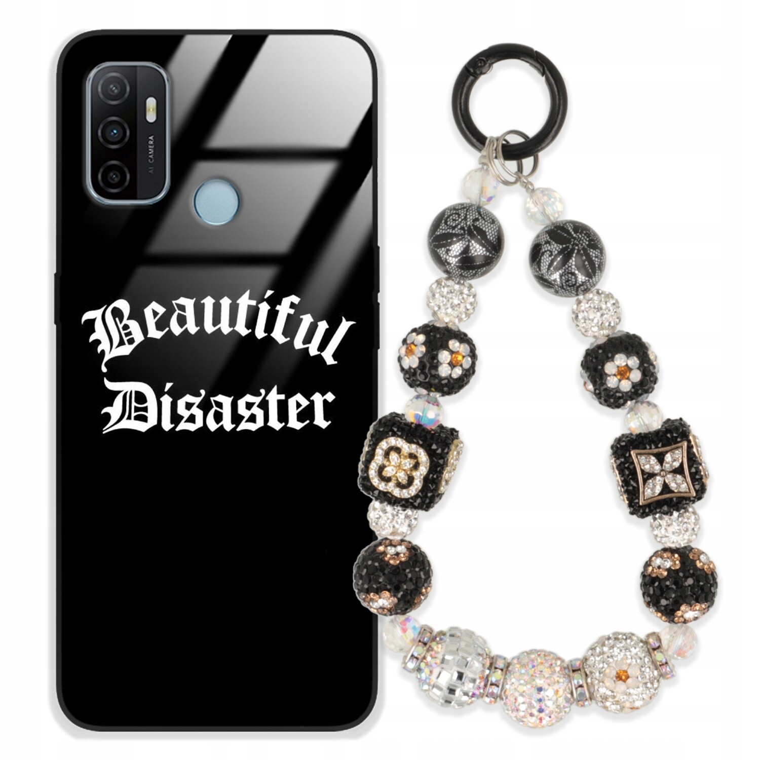 Pouzdro Pro Oppo A53 Case Glass Přívěsek Na Klíče Elegantní Kryt Premium Vzory