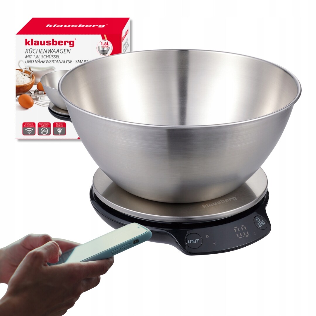 Kuchyňská váha Klausberg KB7939 stříbrná/šedá 5 kg