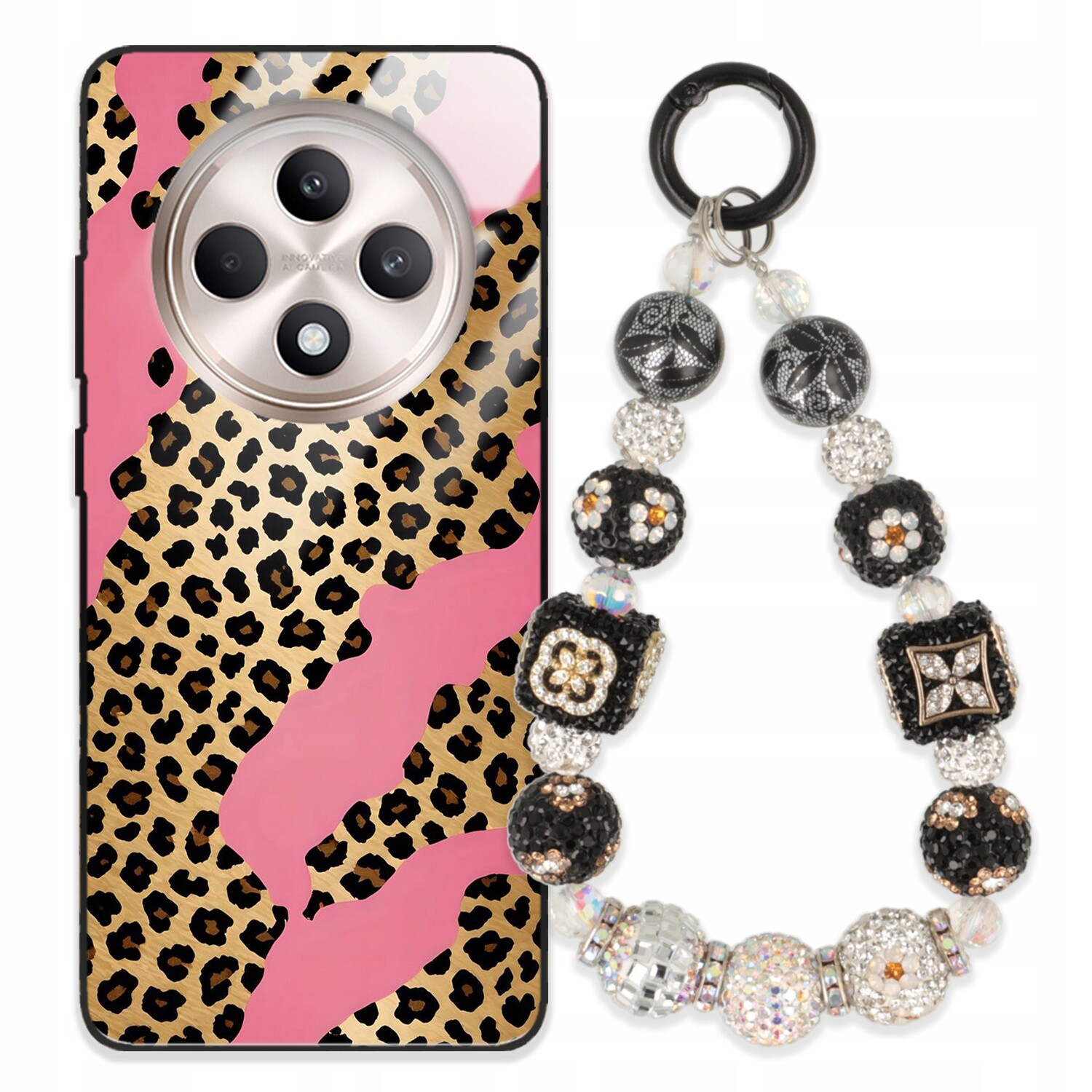 Pouzdro Pro Oppo Reno 12F 5G Glass Přívěsek Na Klíče Elegantní Kryt Premium Vzory