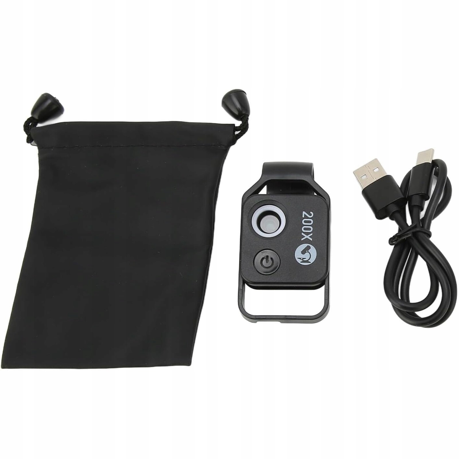 Mikroskop Clip On 200X pro Led telefon Makro Hd objektiv Černý Bez Cpl