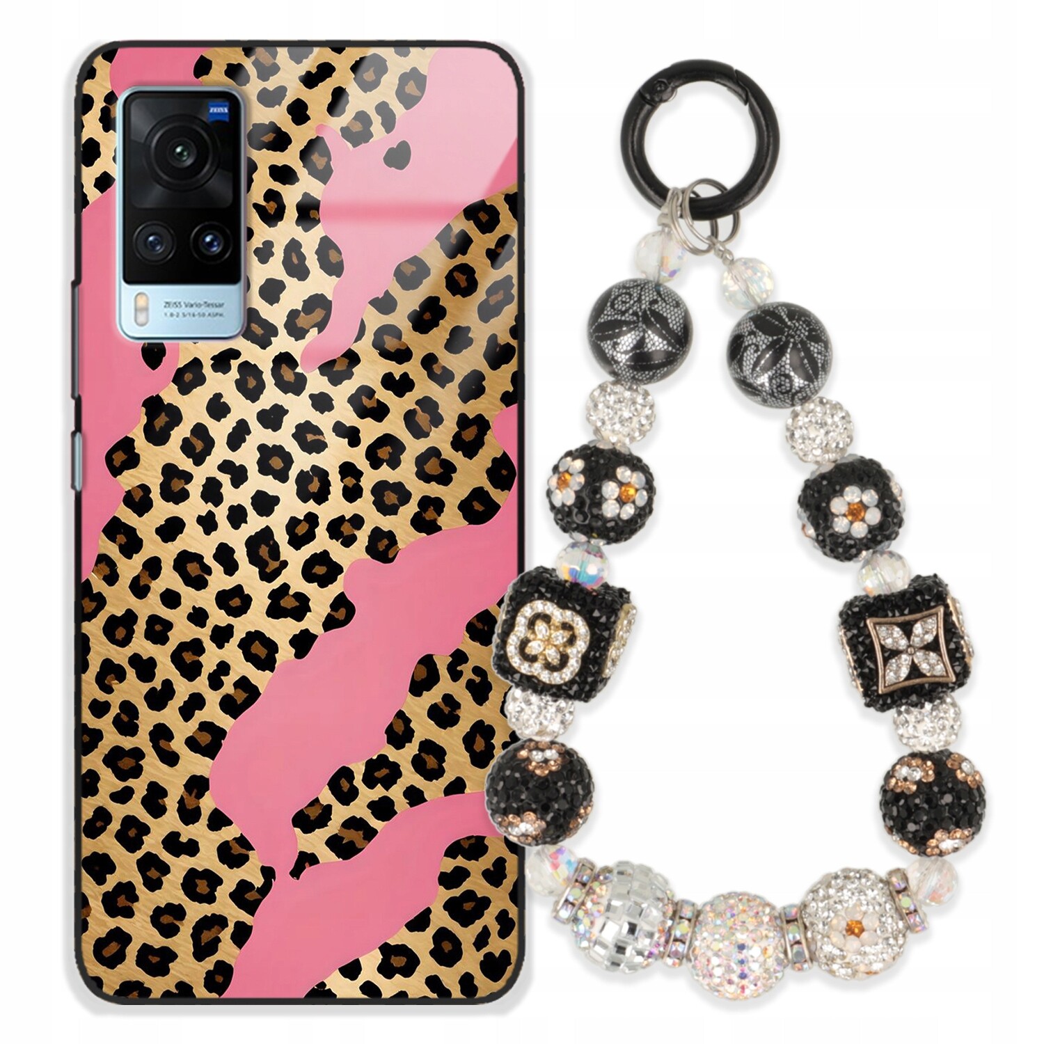 pouzdro na Vivo X60 Case Glass Přívěsek Na Klíče Elegantní Kryt Premium Vzory