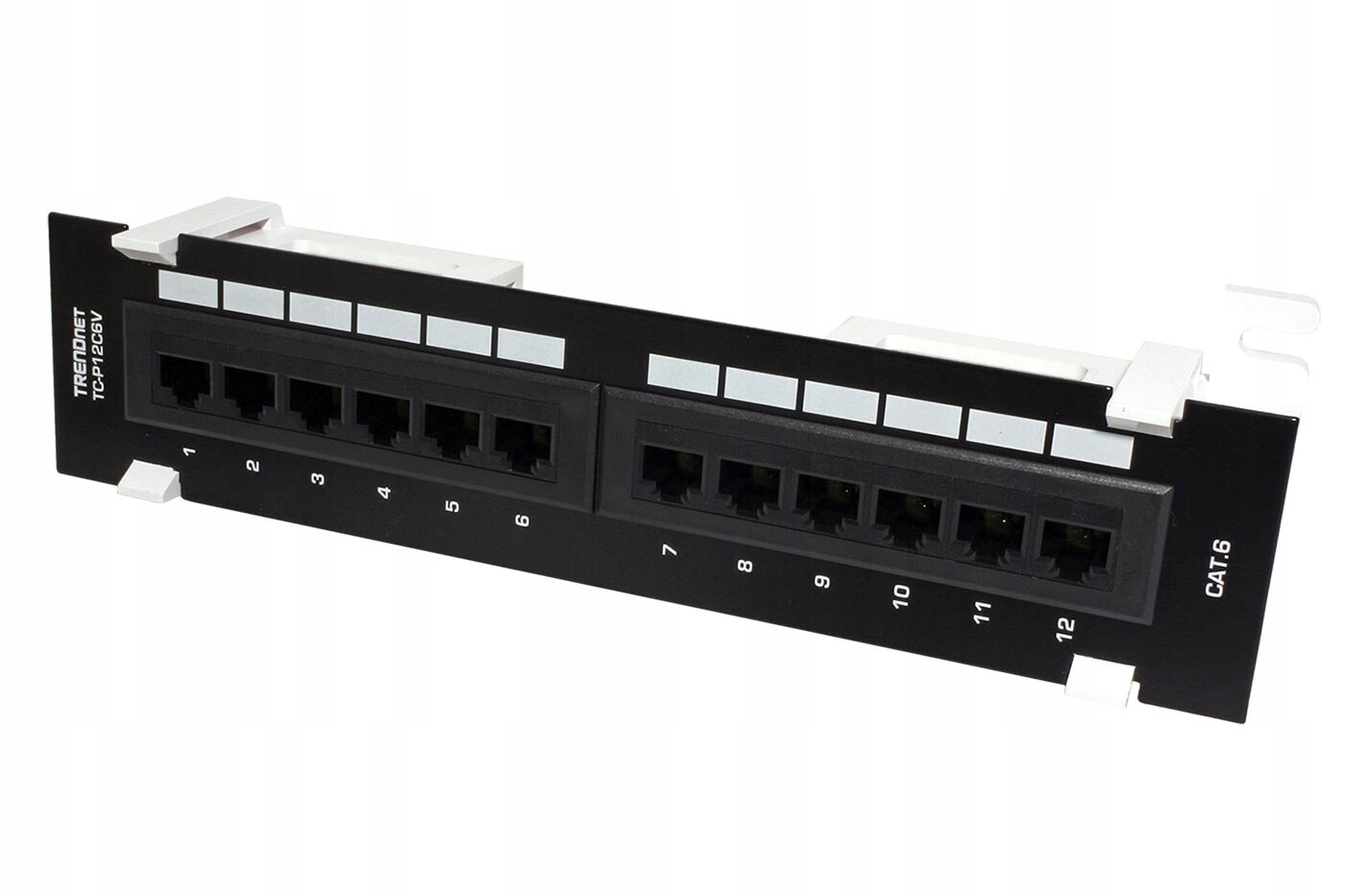 Trendnet Patchpanel kat. 6 Stp, 12 portů, černý, na stěnu (TC-P12C6V)