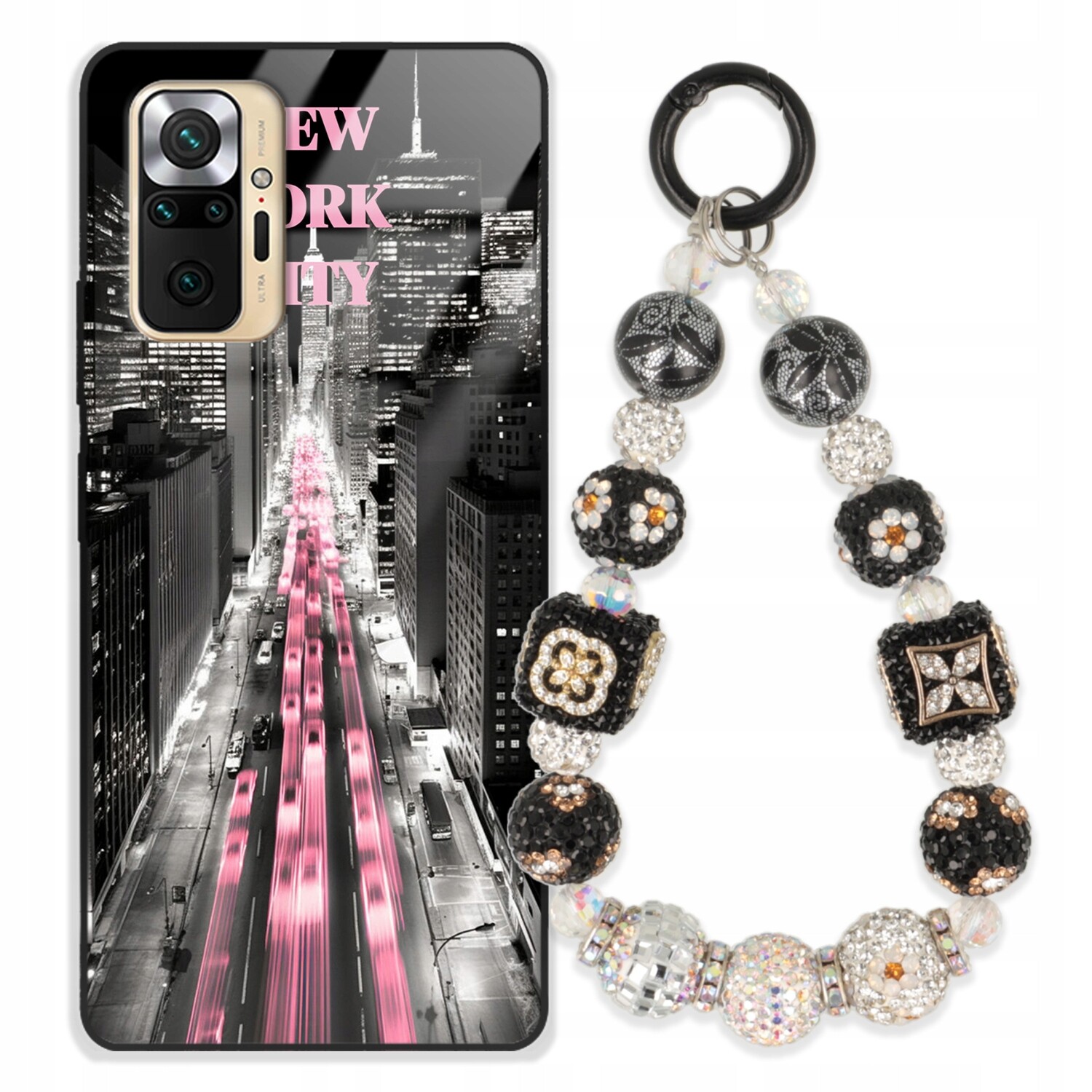 Pouzdro Pro Xiaomi Redmi Note 10 Pro Max Glass Přívěsek Na Klíče Stylové Premium Wz