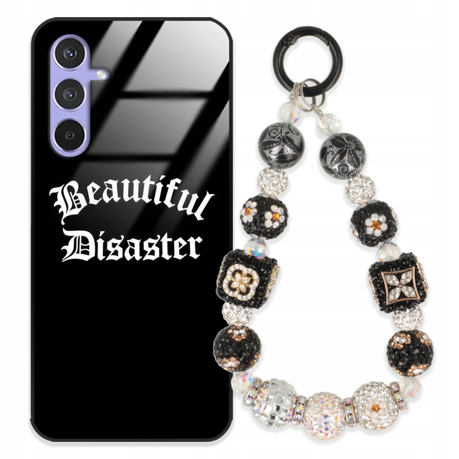 Pouzdro Pro Samsung A54 5G Glass Přívěsek Na Klíče Elegantní Kryt Premium Vzory