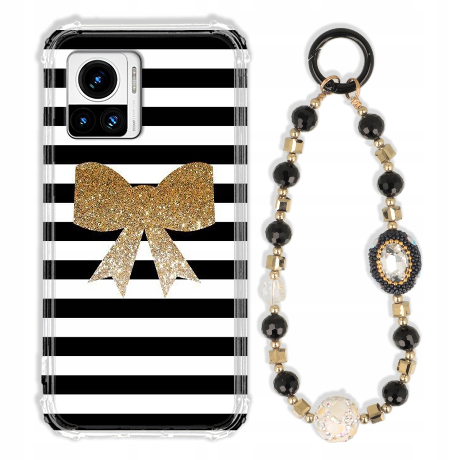 Pouzdro Pro Motorola Edge 30 Ultra Antishock Zirkony Černo Zlaté|pevné|tpu|