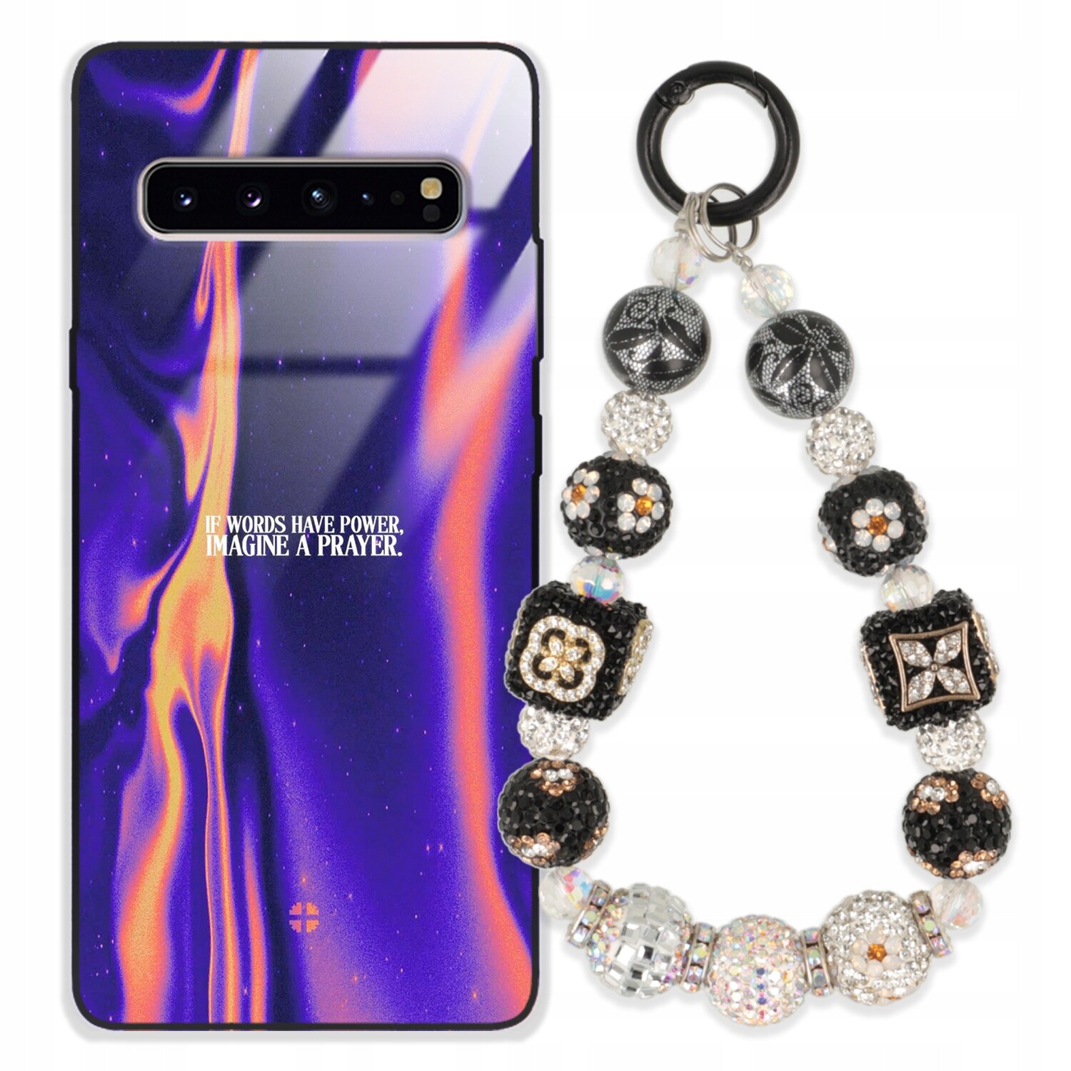 Pouzdro Pro Samsung S10 5G Glass Přívěsek Na Klíče Elegantní Kryt Premium Vzory