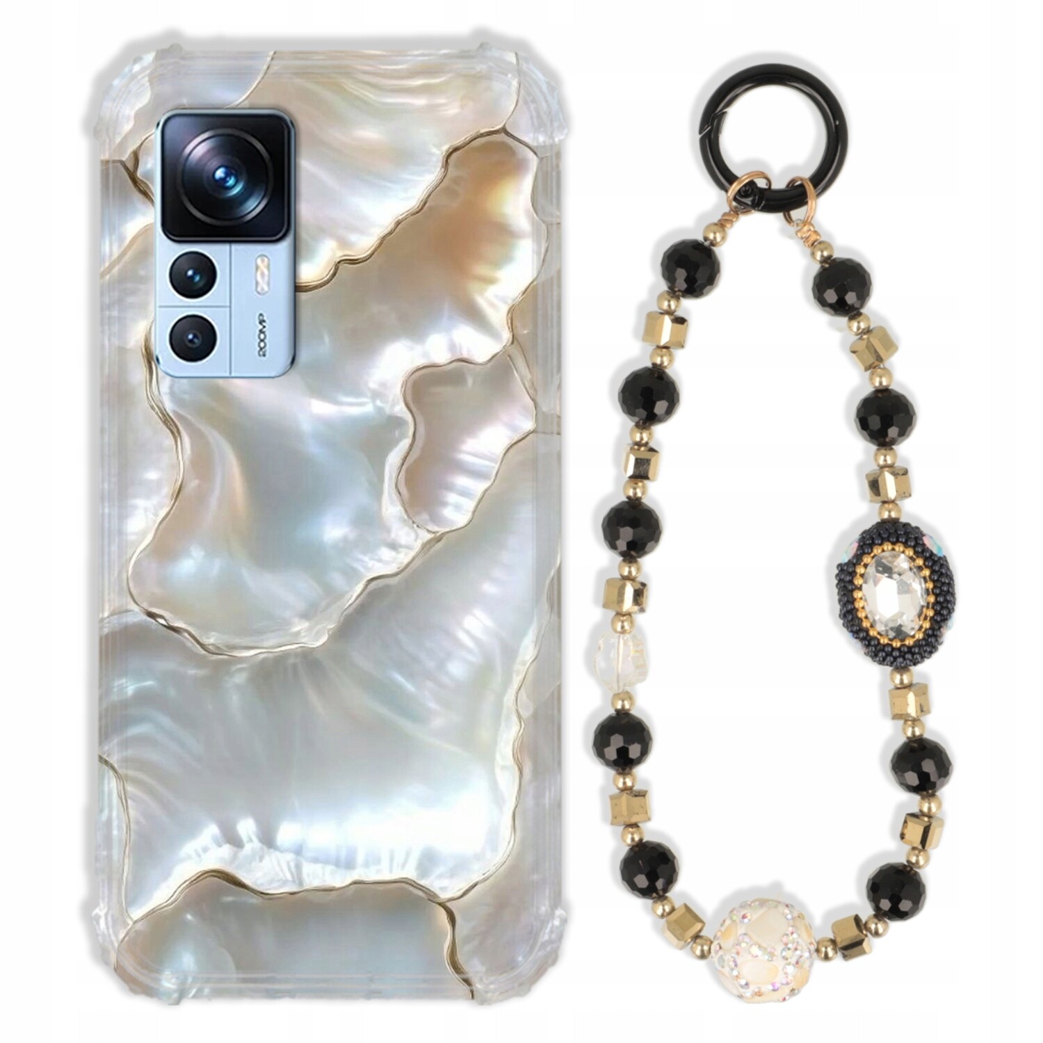 Pouzdro Pro Xiaomi 12T Pro Antishock Zirkony Černo Zlaté Odolné| Silné