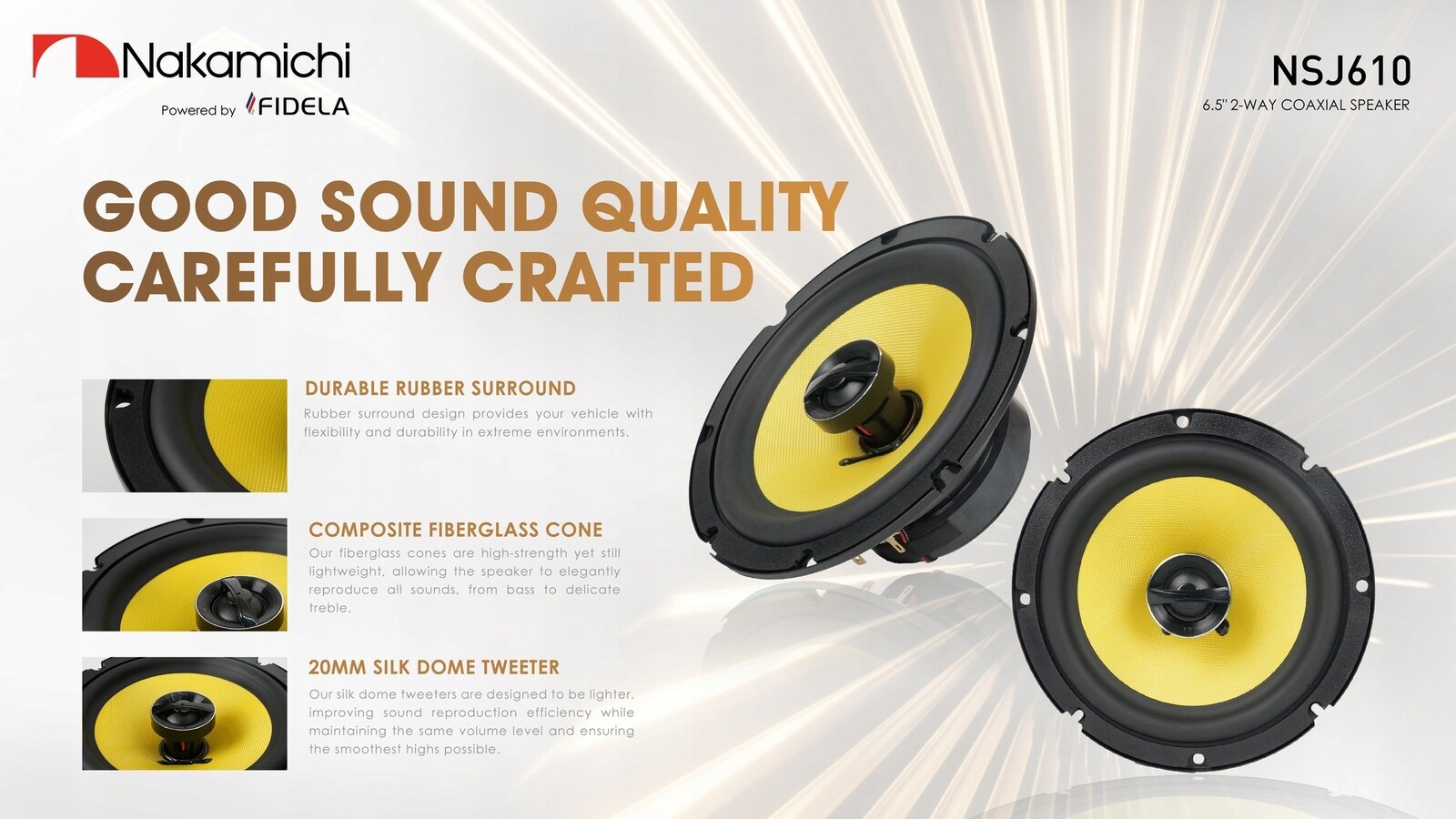 Nakamichi NSJ610 2-CESTNÝ Koncentrický Reproduktor