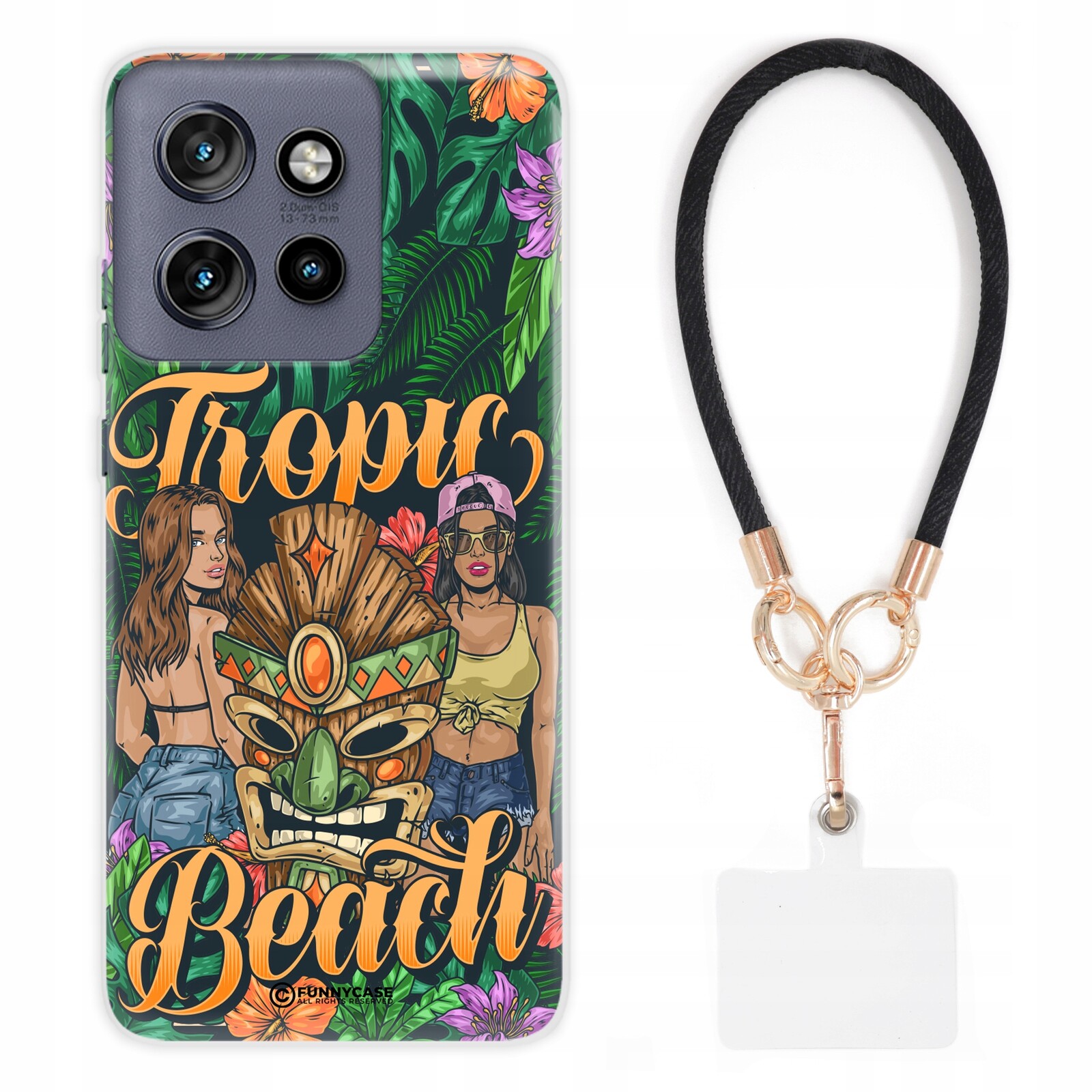 Pouzdro Pro Motorola Edge 50 Neo Pouzdro Kryt Vodítko Černá Guma Havaj Vzory