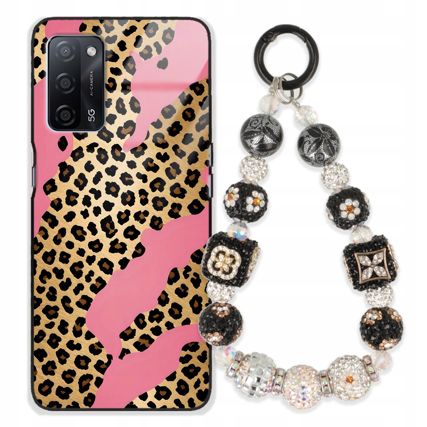 Pouzdro Pro Oppo A55 Case Glass Přívěsek Na Klíče Elegantní Kryt Premium Vzory