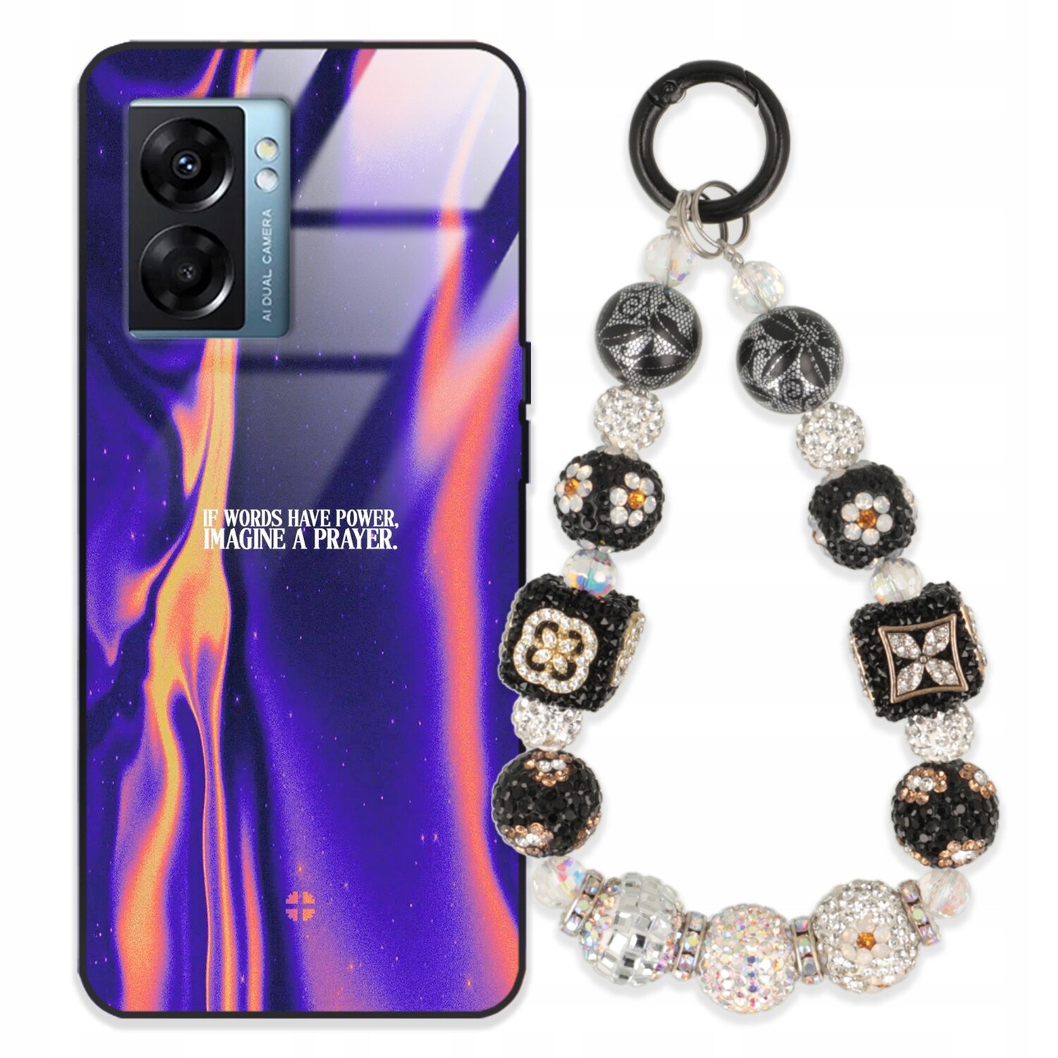 Pouzdro Pro Oppo K10 5G Case Glass| Přívěsek Na Klíče Elegantní Kryt Premium Vzory