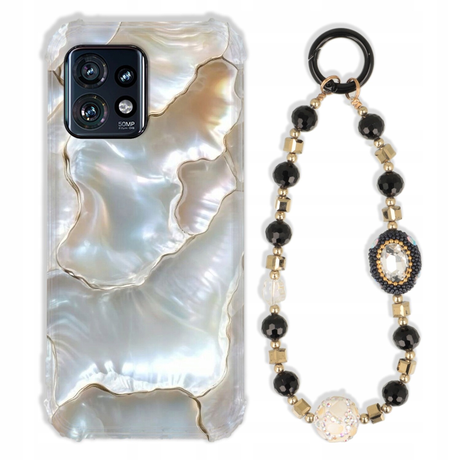 Pouzdro Pro Motorola Edge 40 Pro Antishock Zirkony Černo Zlaté|pevné|pevné