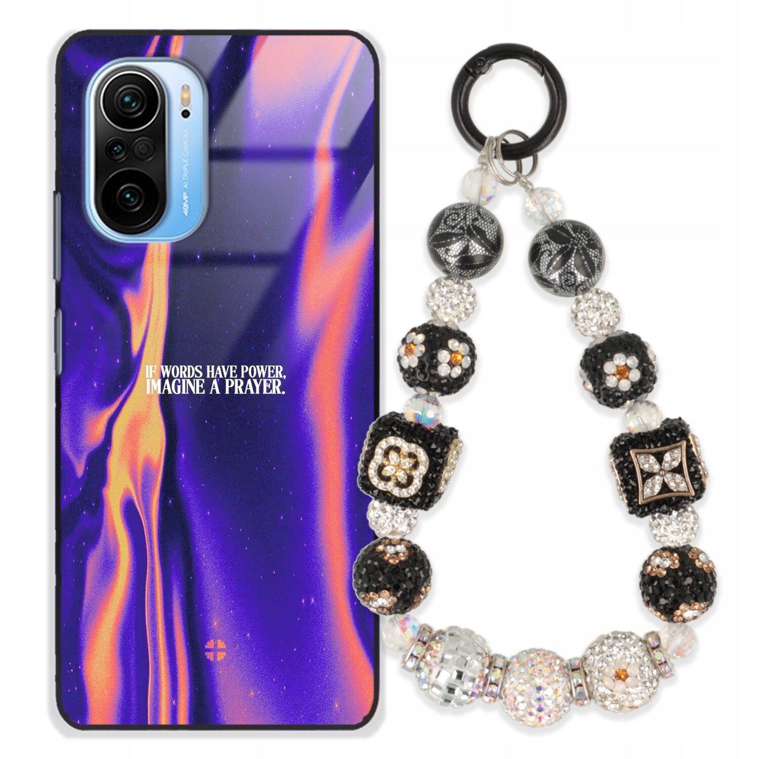 Pouzdro Pro Xiaomi Poco F3 Glass Přívěsek Na Klíče Elegantní Kryt Premium Vzory