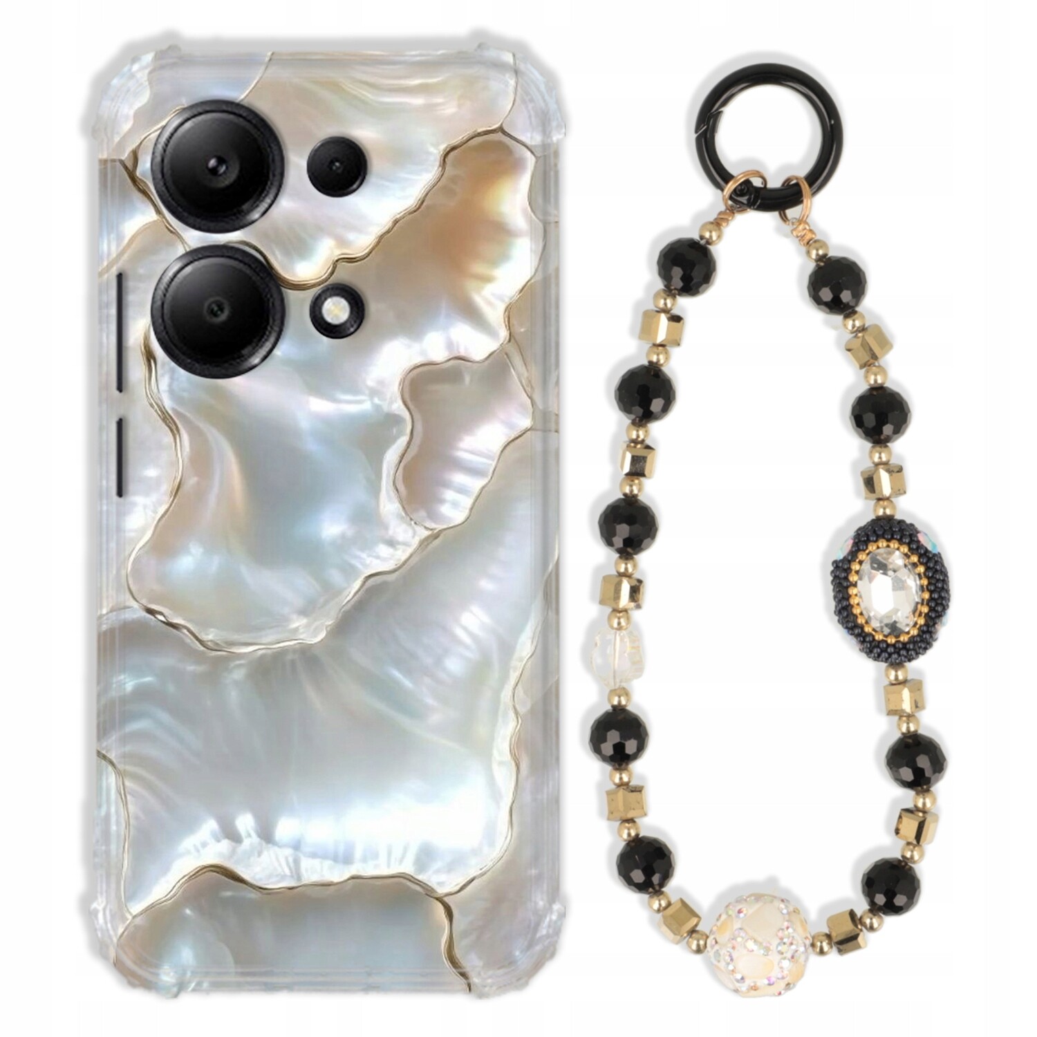 Pouzdro Pro Xiaomi Redmi Note 13 Pro 4G Antishock Zirkony Černozlaté|silné|