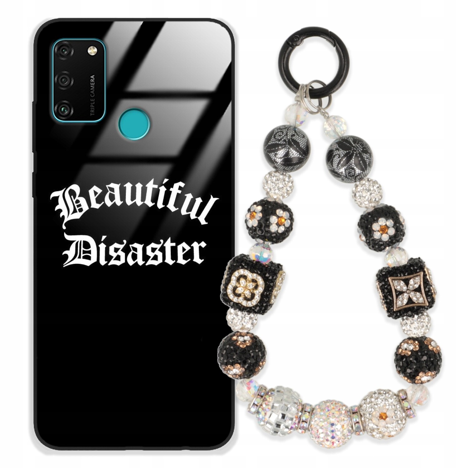 Pouzdro Pro Huawei Honor 9A Glass Přívěsek Na Klíče Elegantní Kryt Premium Vzory