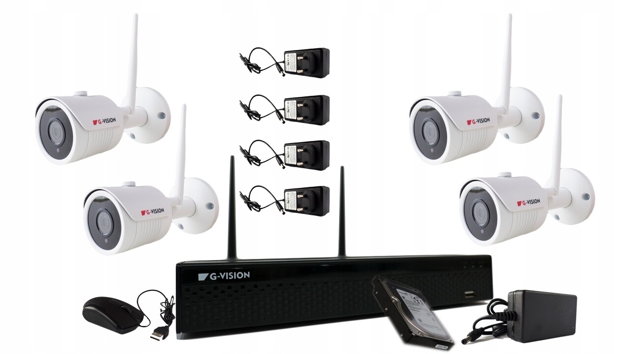 Sada Monitorování Wi-Fi 4 kamery Full Hd 2Mpx Hdd